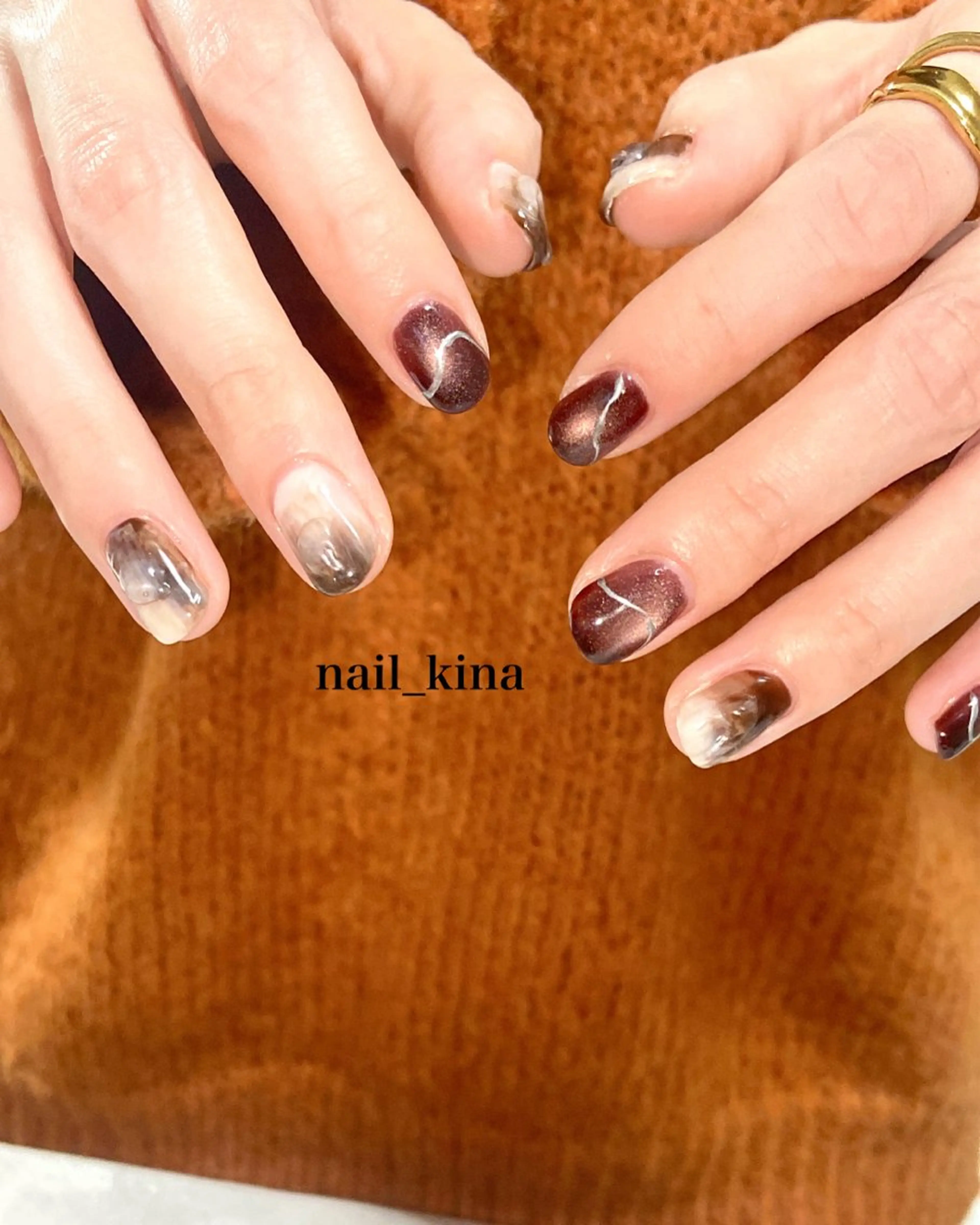 ネイル ニュアンスネイル 冬ネイル ハンドネイル nail_ kinaのネイルデザイン