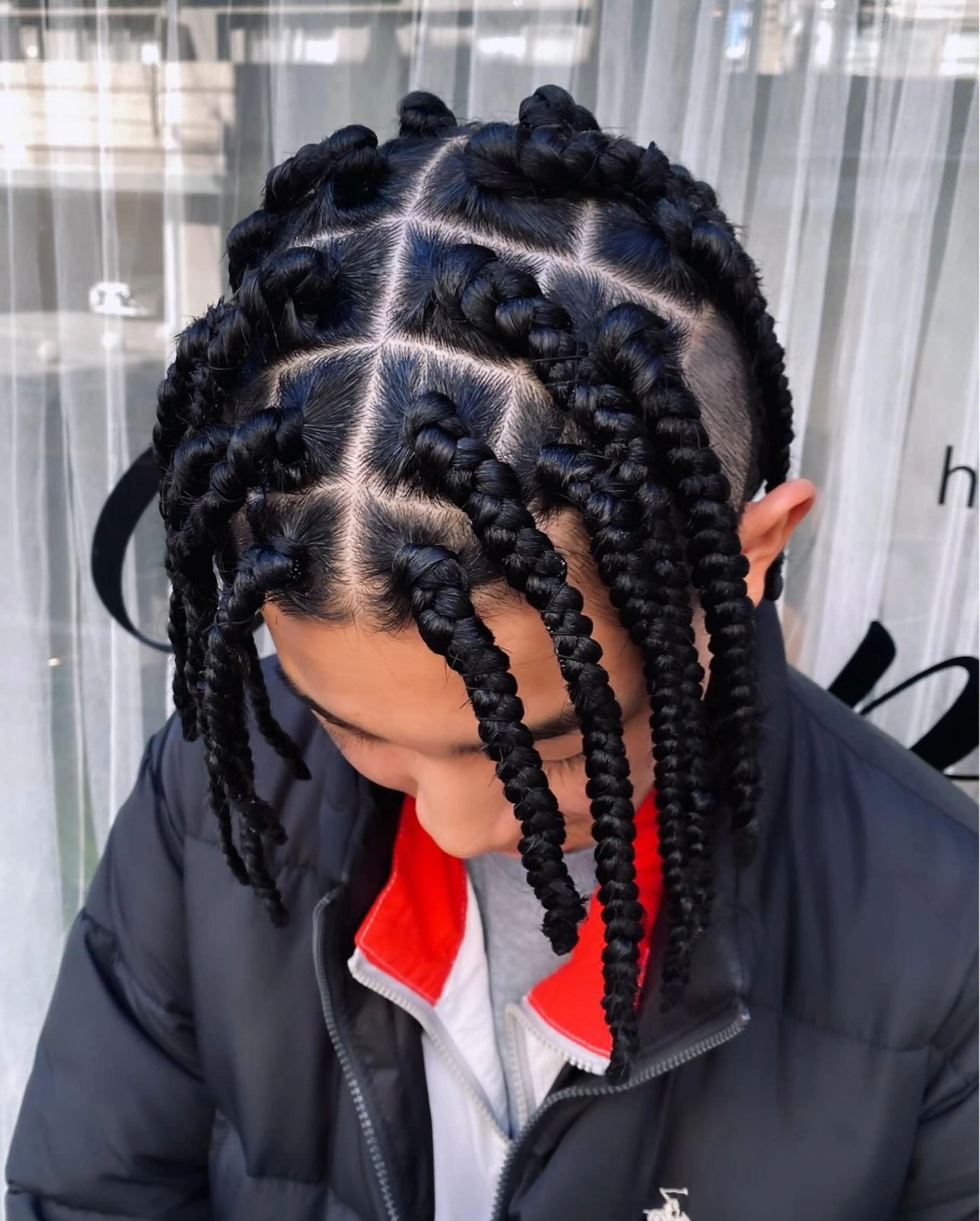 ショート ヘアアレンジ メンズ 刈り上げ エクステ ヘアセット Repos by moi所属・RINA/特殊ヘア/ 高発色ワンカラーのヘアスタイル