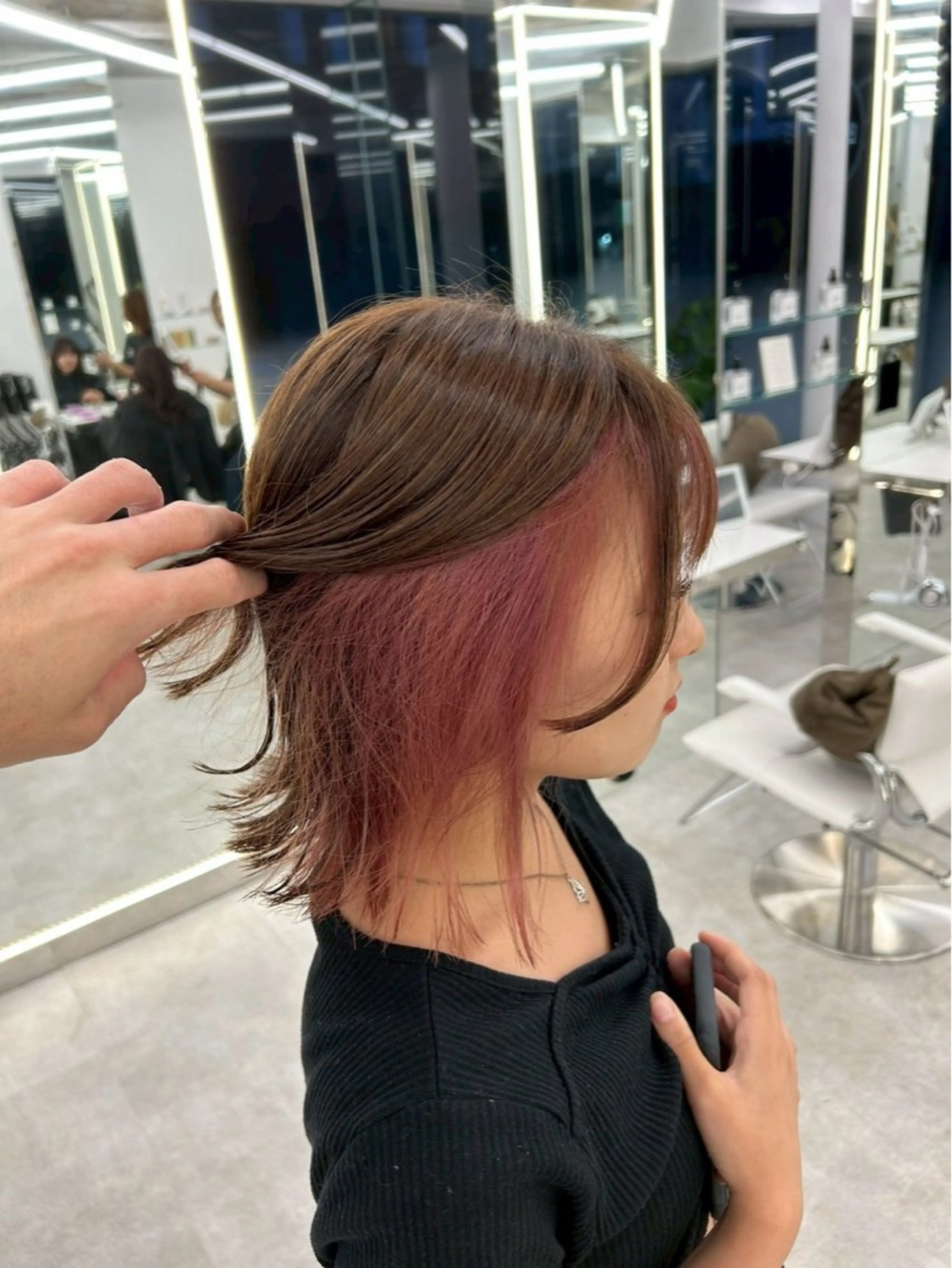 ミディアム カラー インナーカラー 透明感/韓国風 🇰🇷RYUKIのヘアスタイル