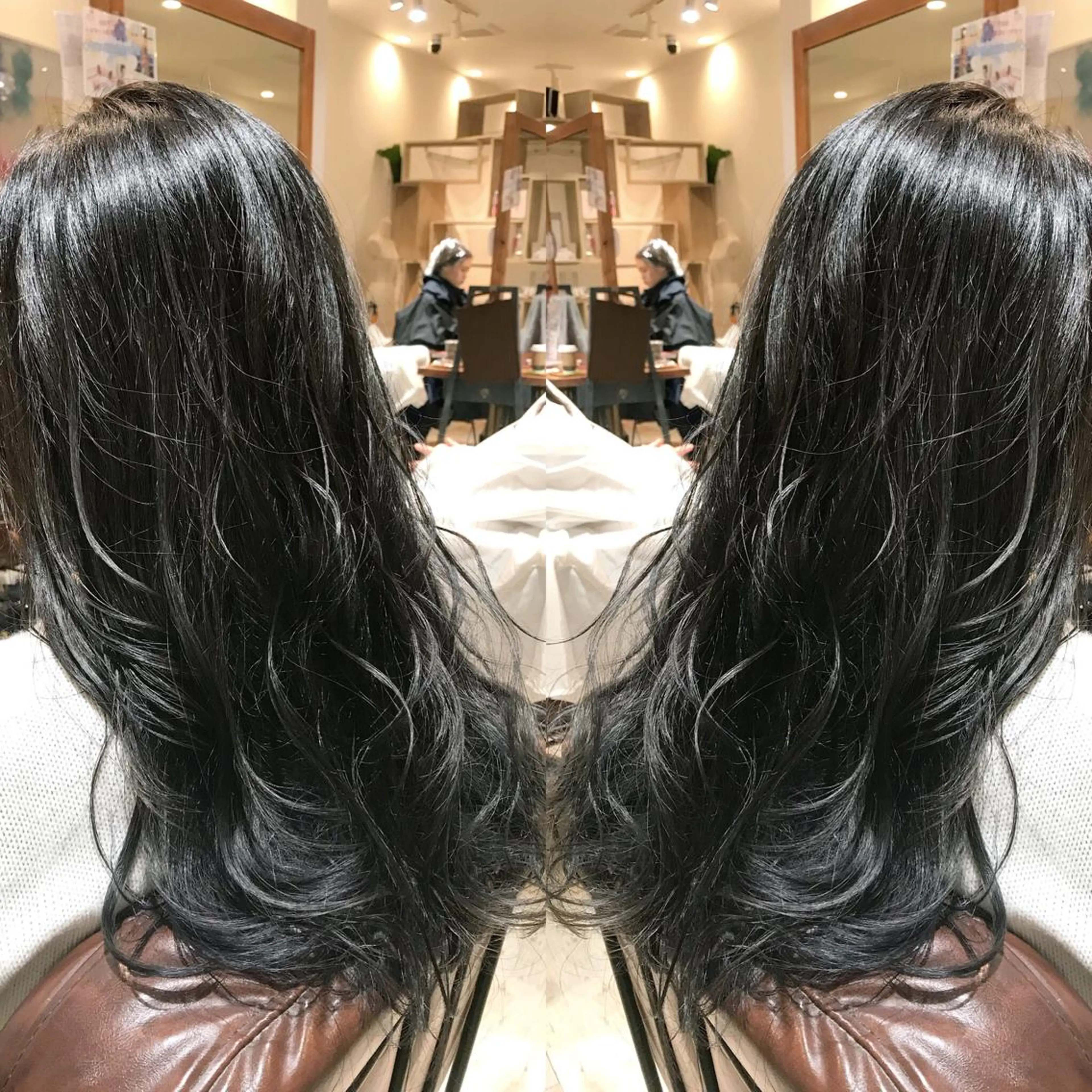 セミロング カラー シールエクステ⭐️ オオミタクヤのヘアスタイル