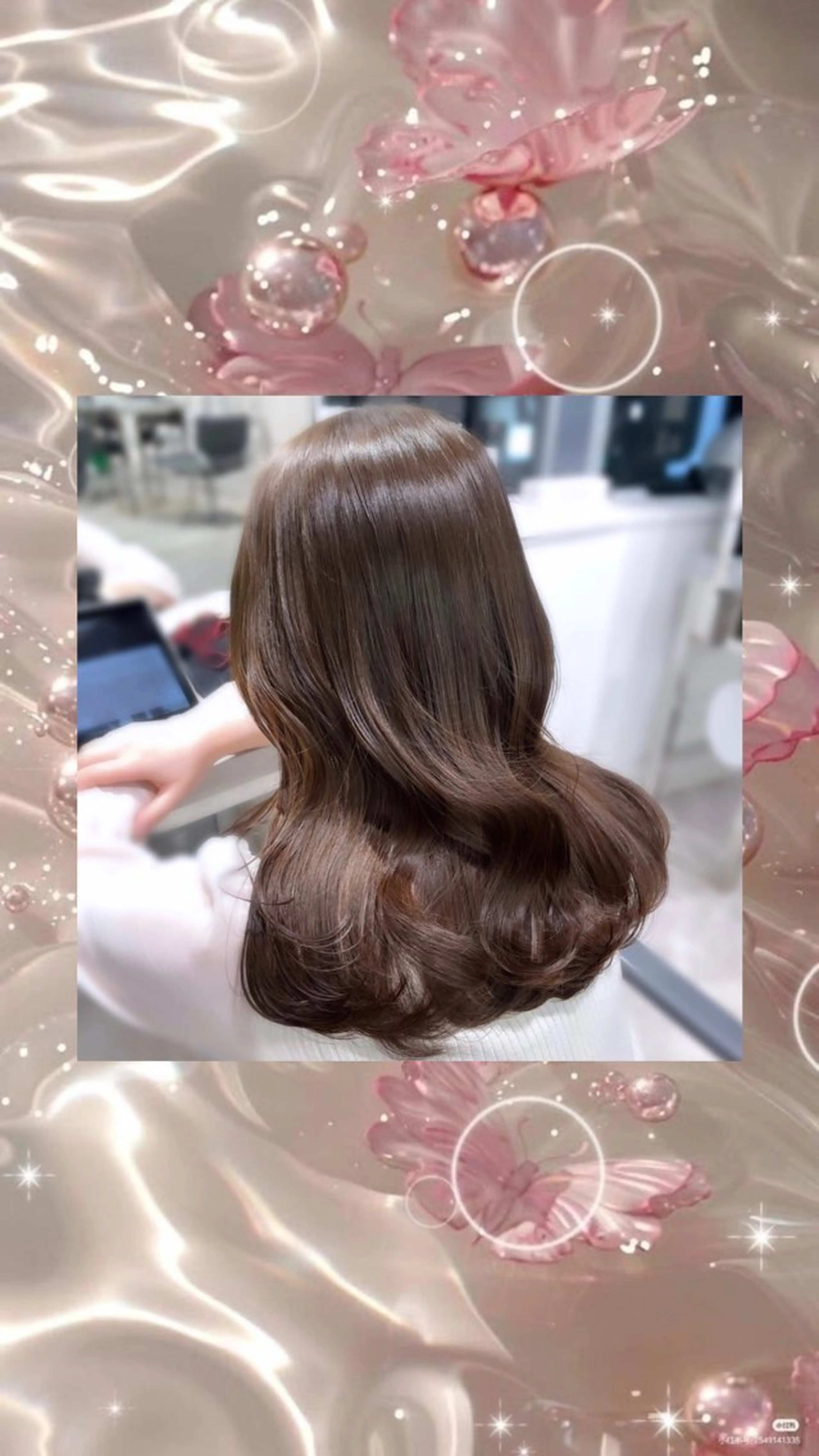 セミロング チョコレートブラウン レイヤーカット♡ グレージュ♡YUのヘアスタイル