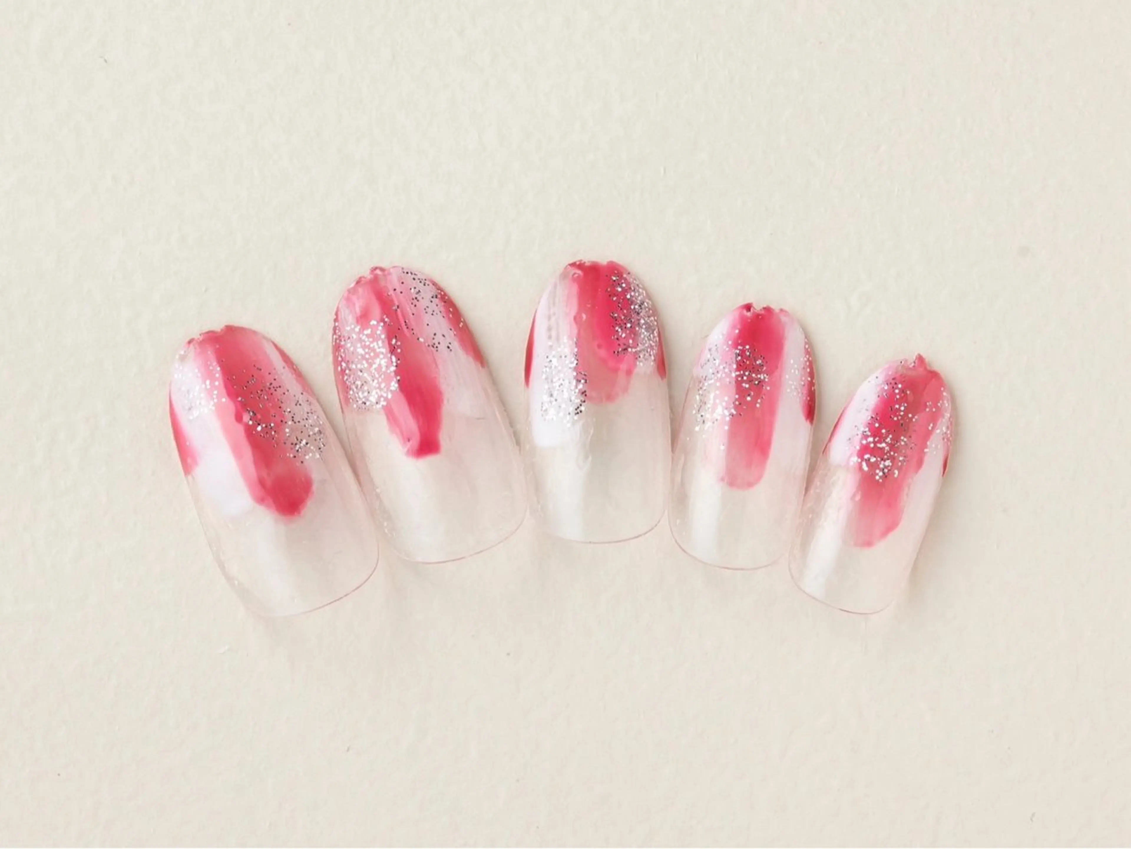 【オフ込み】ハンド塗りかけデザイン💅カラー変更可🩵の写真