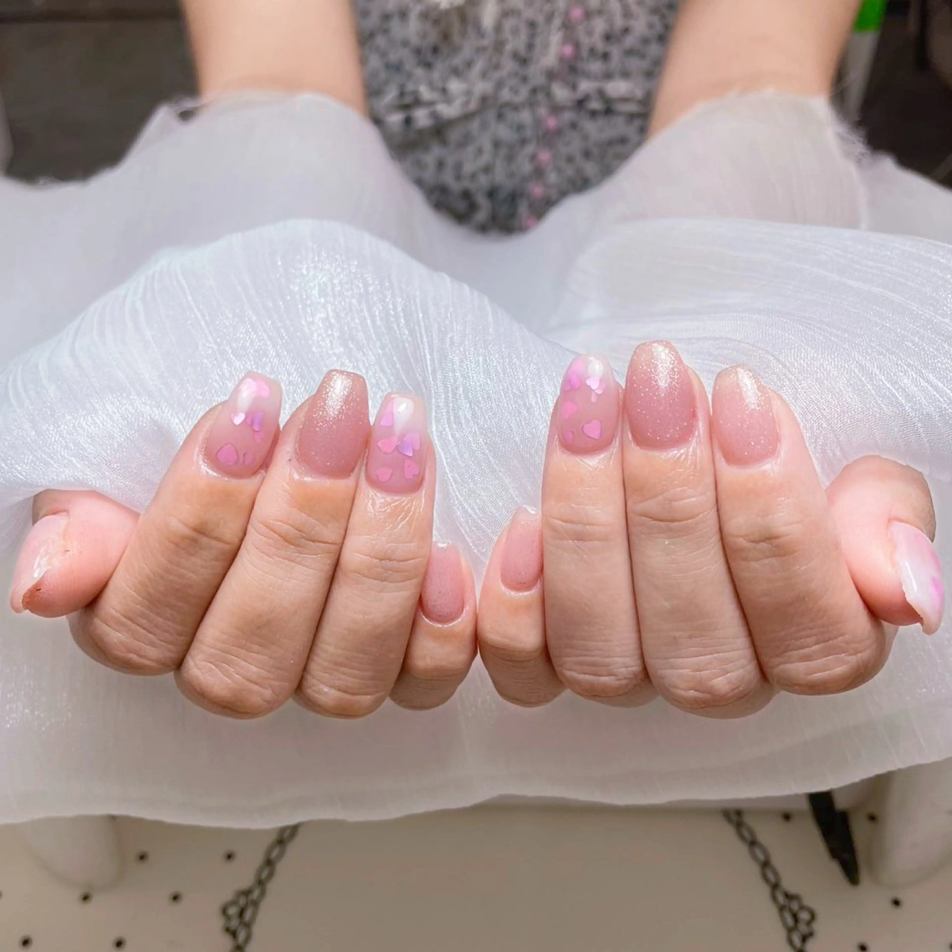 ネイル アートネイル オーロラネイル ガーリー キラキラネイル 韓国ネイル ハンドネイル yu ri 🌹のネイルデザイン