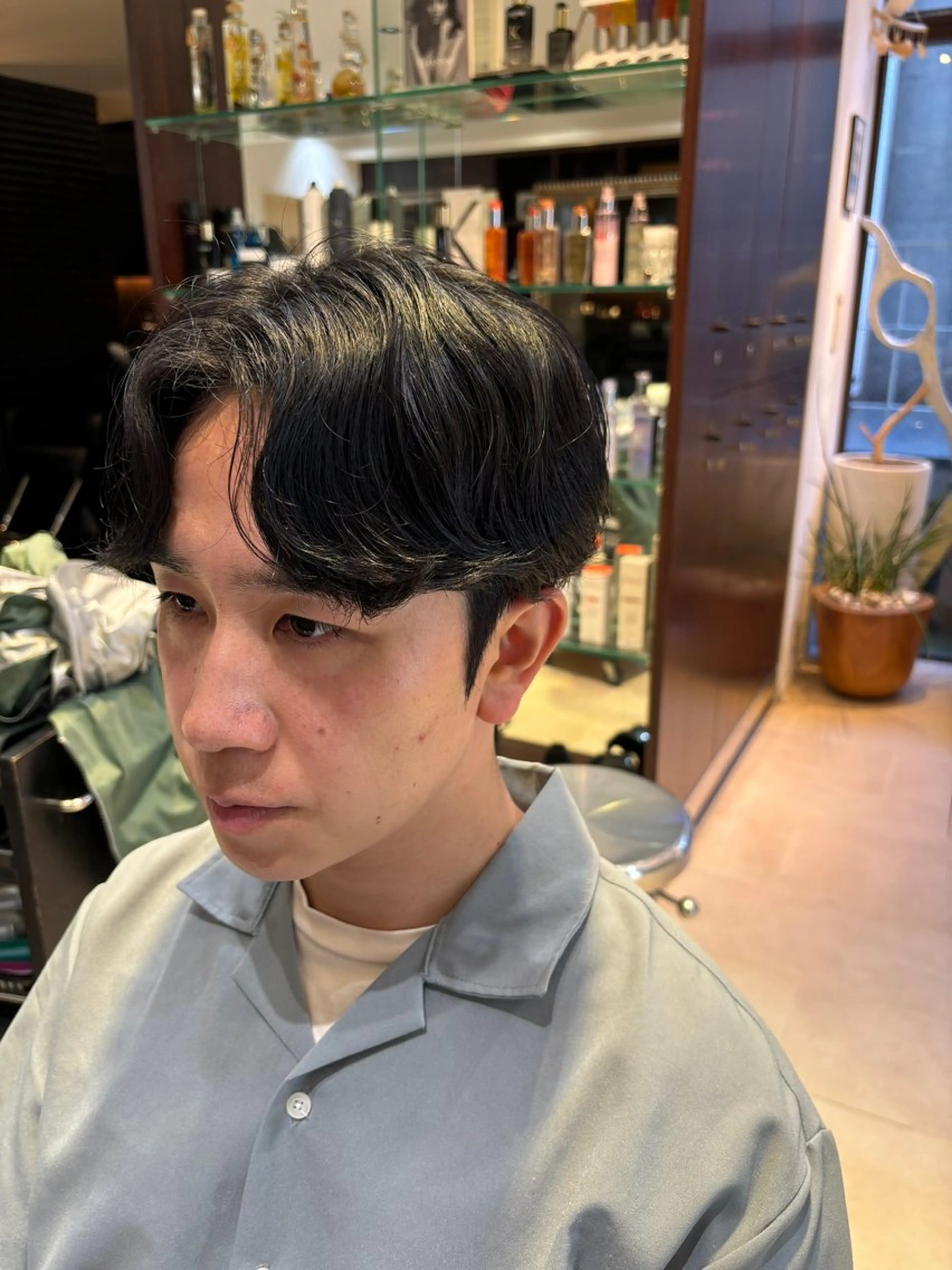 ショート パーマ メンズ カット パーマ カルマパーマ韓国ヘア shiryuのヘアスタイル
