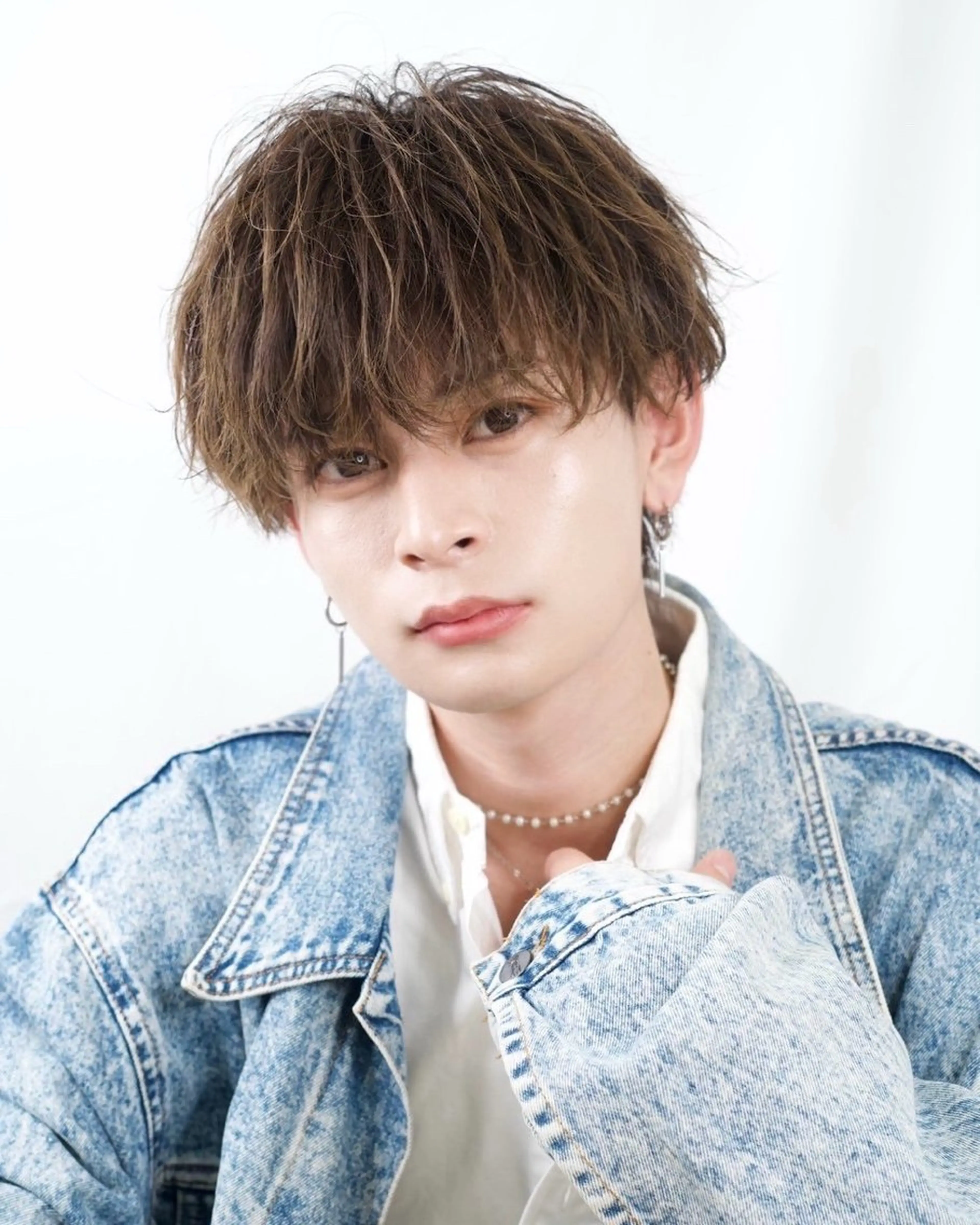 カラー パーマ メンズ ヘアカラー ヘアセット 飯塚 想のヘアスタイル