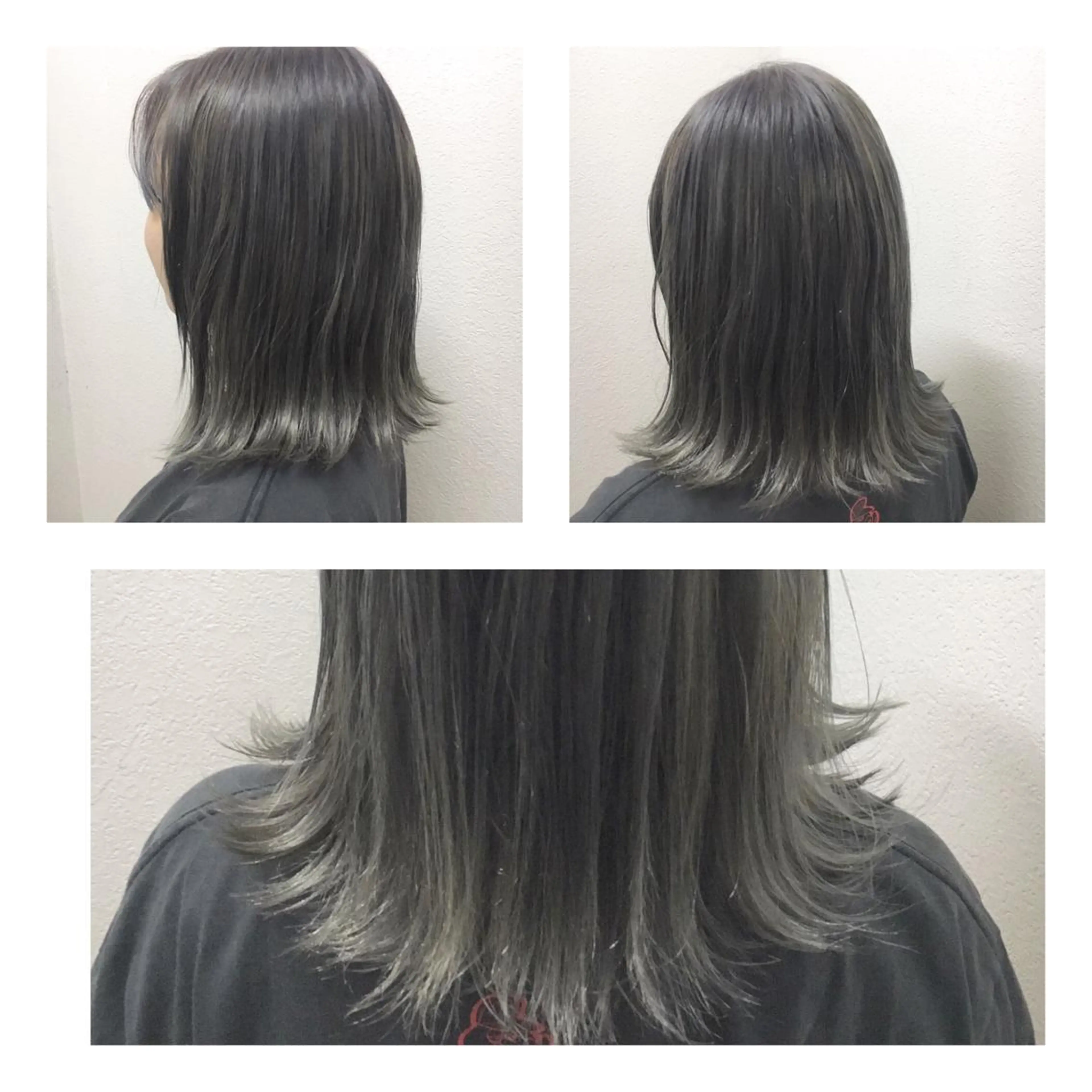 ショート カラー アディクシーカラー グレージュ シルバー ボブ 外ハネヘア JIL BLAN 京都のヘアスタイル