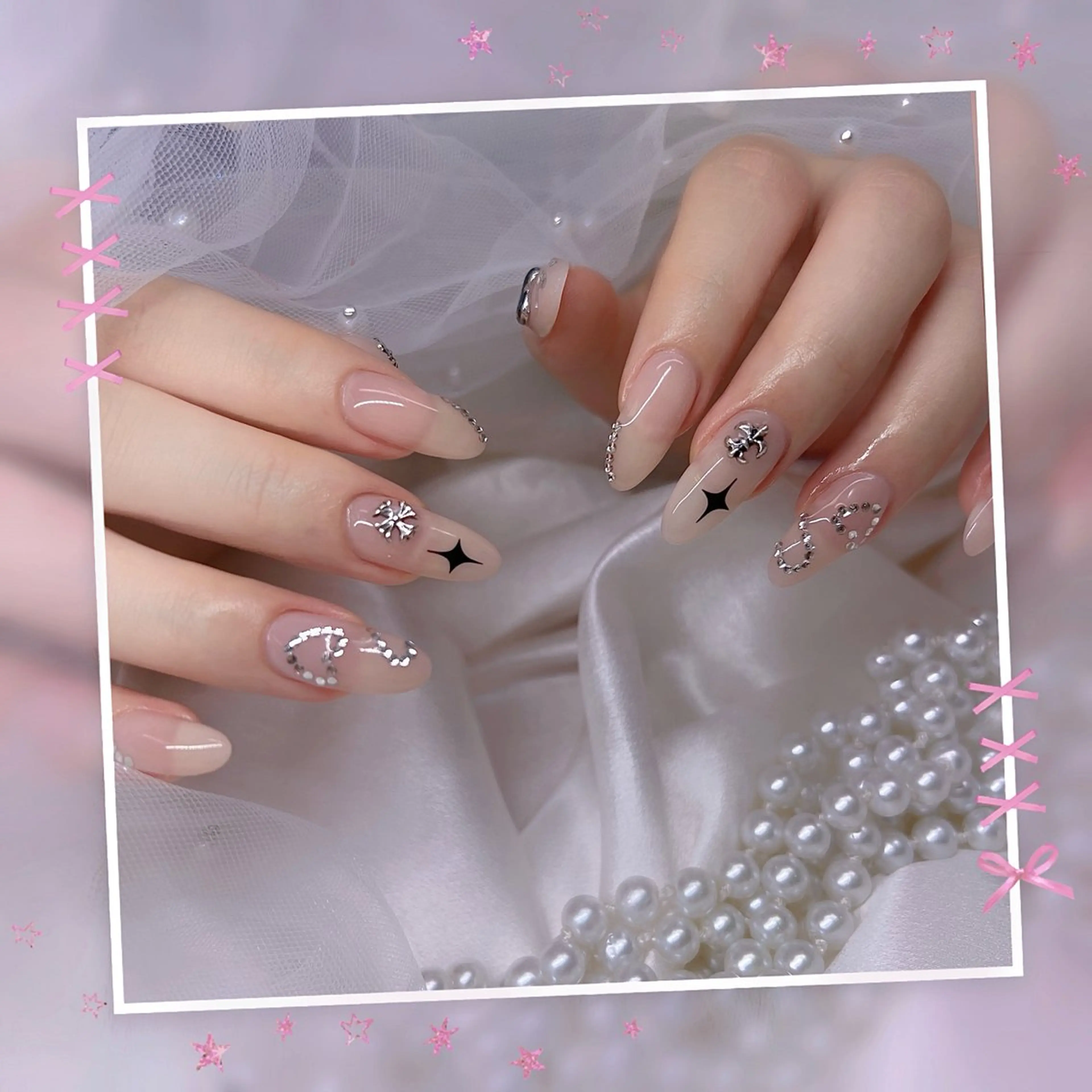 ネイル チークネイル フレンチネイル ガーリー グラデーション マグネットネイル ハンドネイル Chill Nailsalonのネイルデザイン