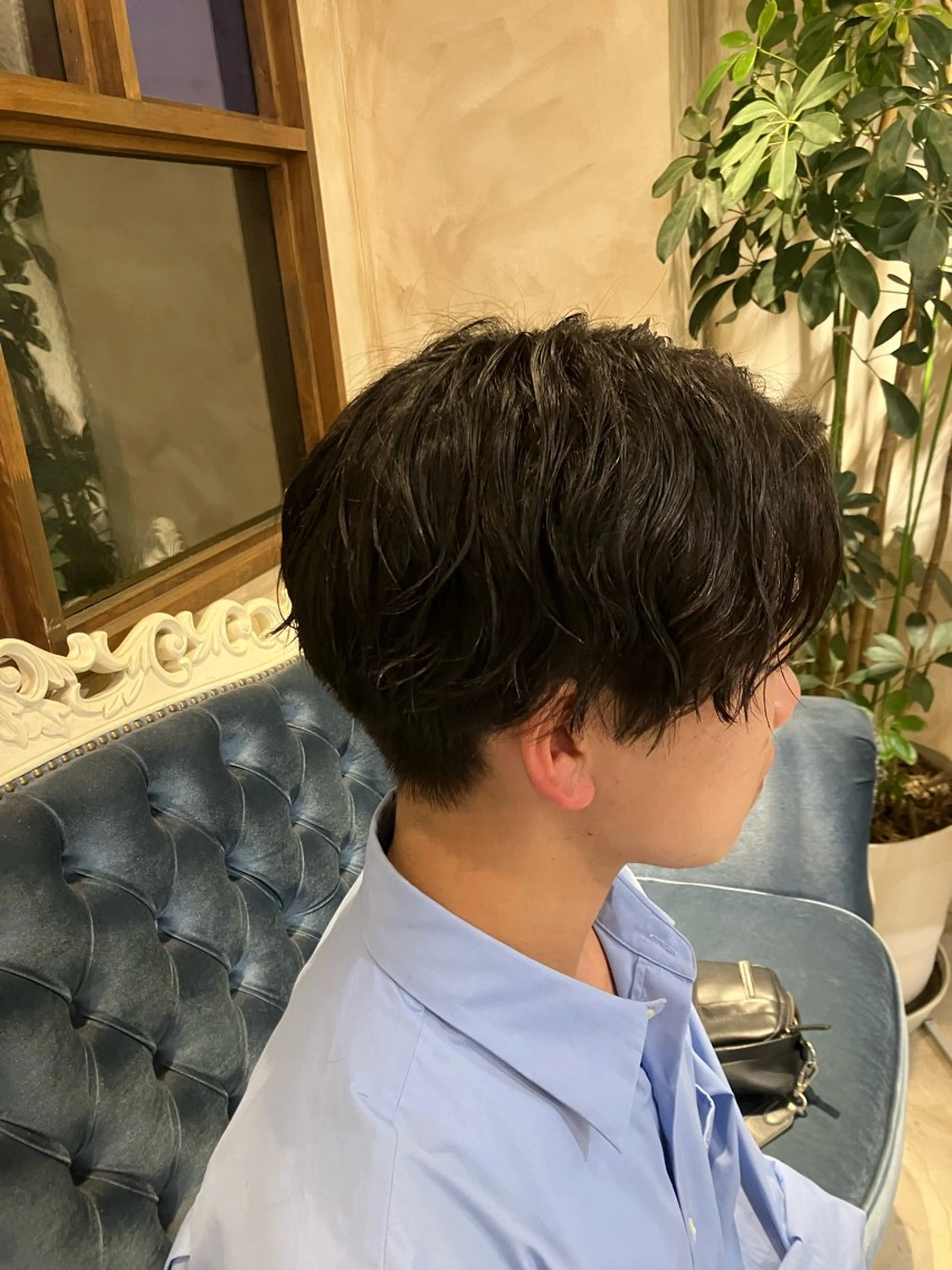ショート パーマ メンズ カット パーマ ニュアンスカラー／ メンズ🌙久住綾香のヘアスタイル