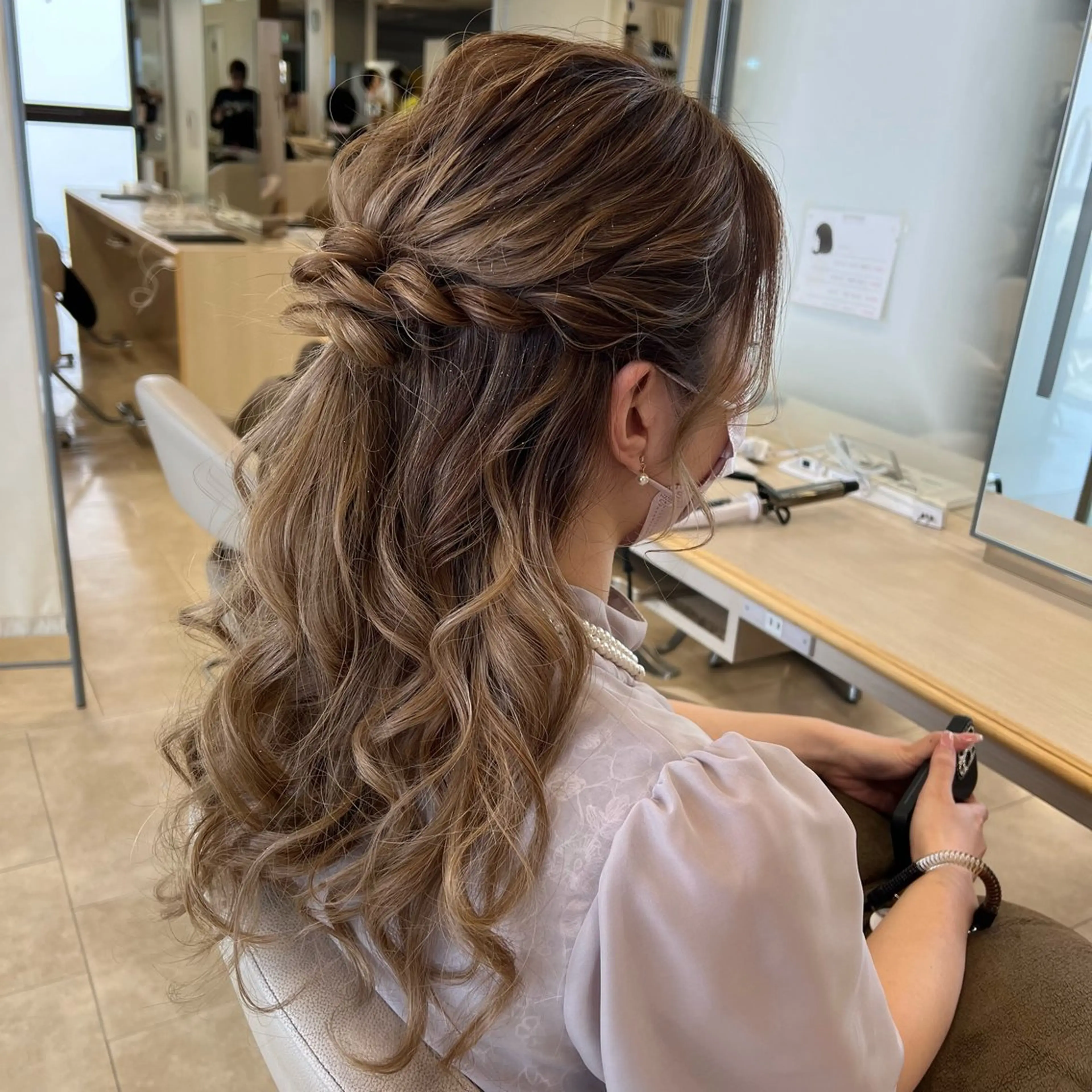 ヘアアレンジ ハーフアップ ヘアセット 似合わせ.ﾍｱｾｯﾄ 得意🌹井上美沙のヘアスタイル