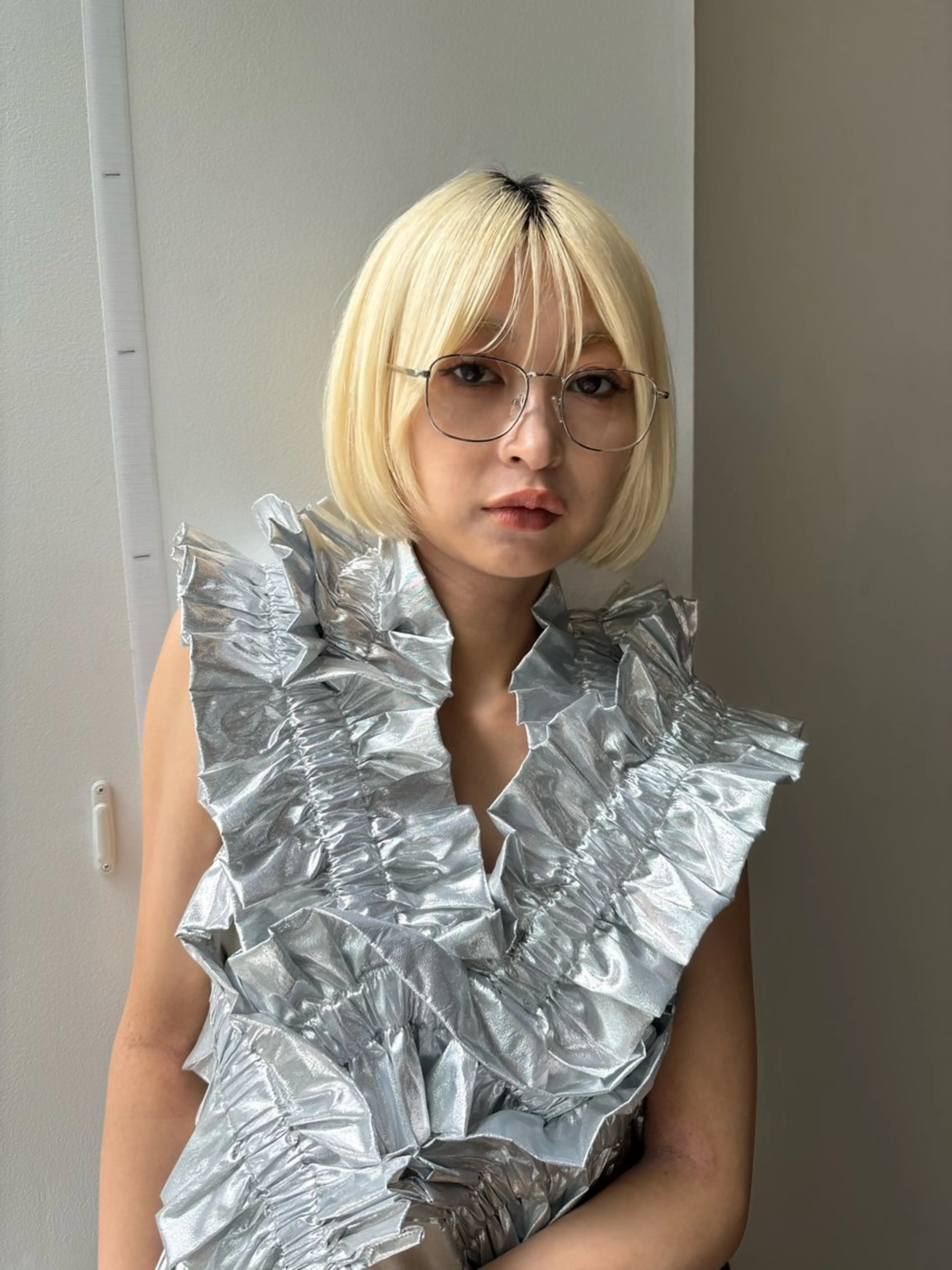 ショート カラー ヘアアレンジ ボブ/透明感ベージュ 🫧クルミ🌟のヘアスタイル