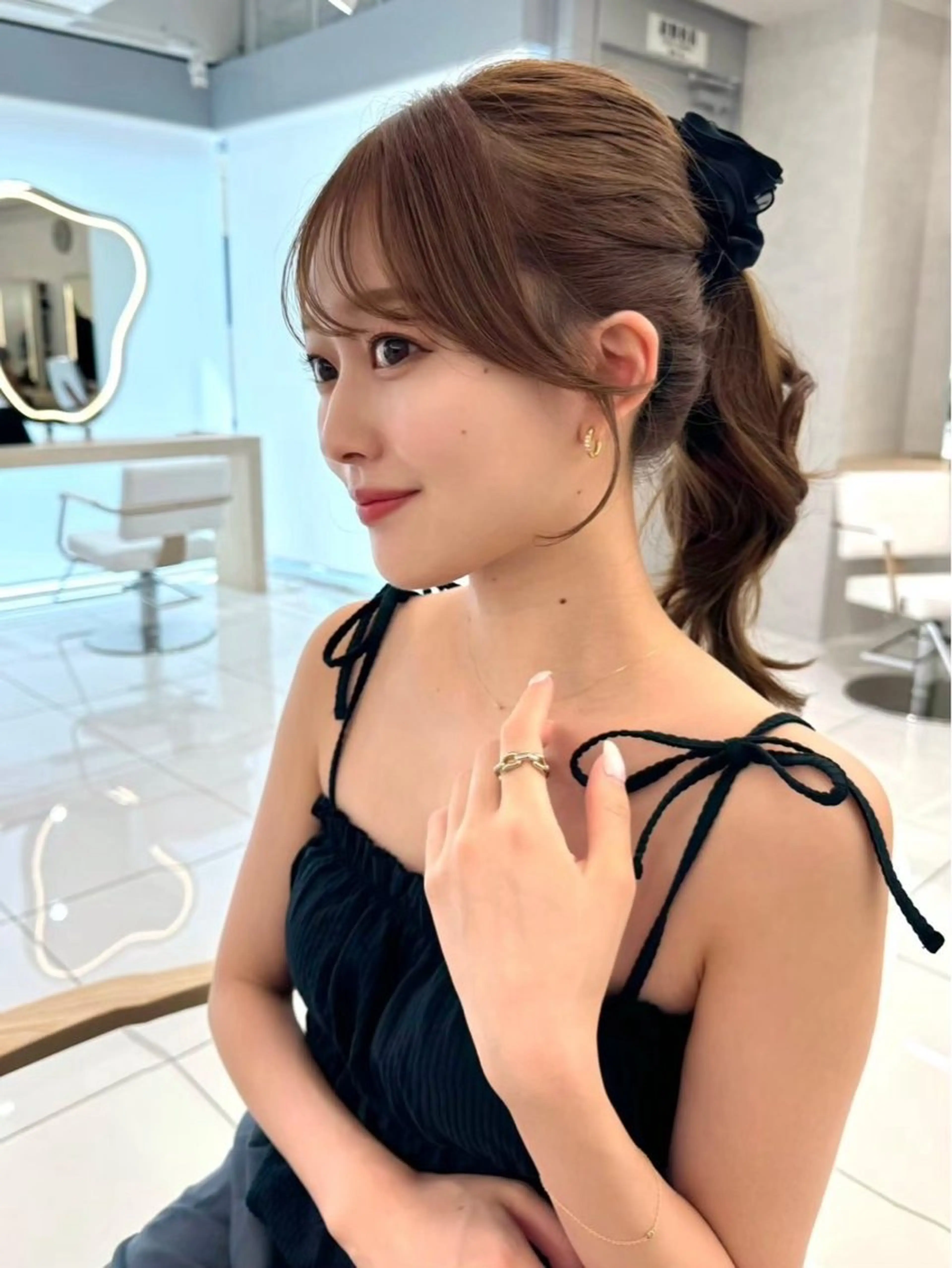 セミロング カラー カット ヘアカラー トリートメント 韓国ヘア🇰🇷艶髪 カラー/yui‎🎀のヘアスタイル