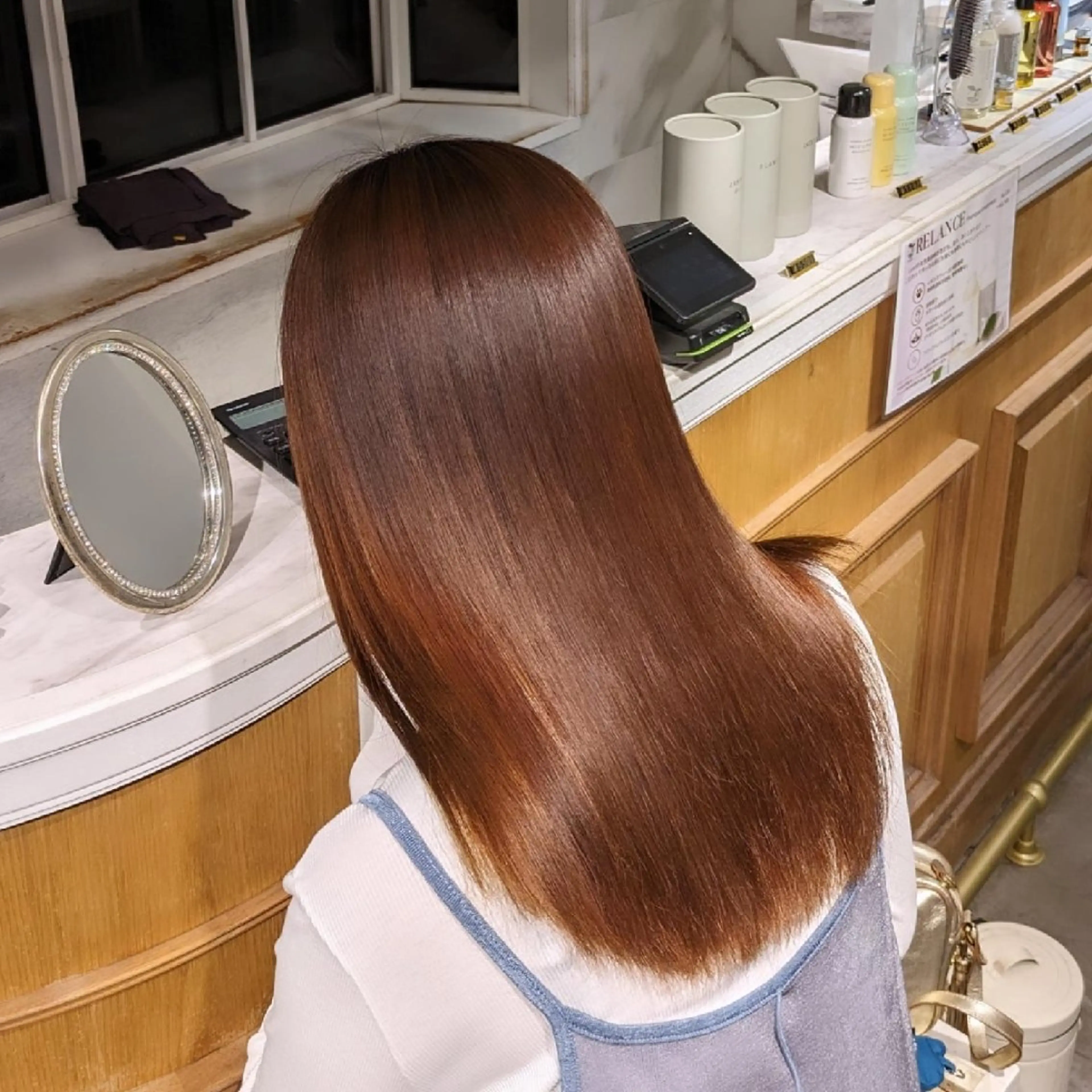 ロング カット 縮毛矯正 トリートメント 縮毛矯正/レイヤー 💎やまもとちひろのヘアスタイル