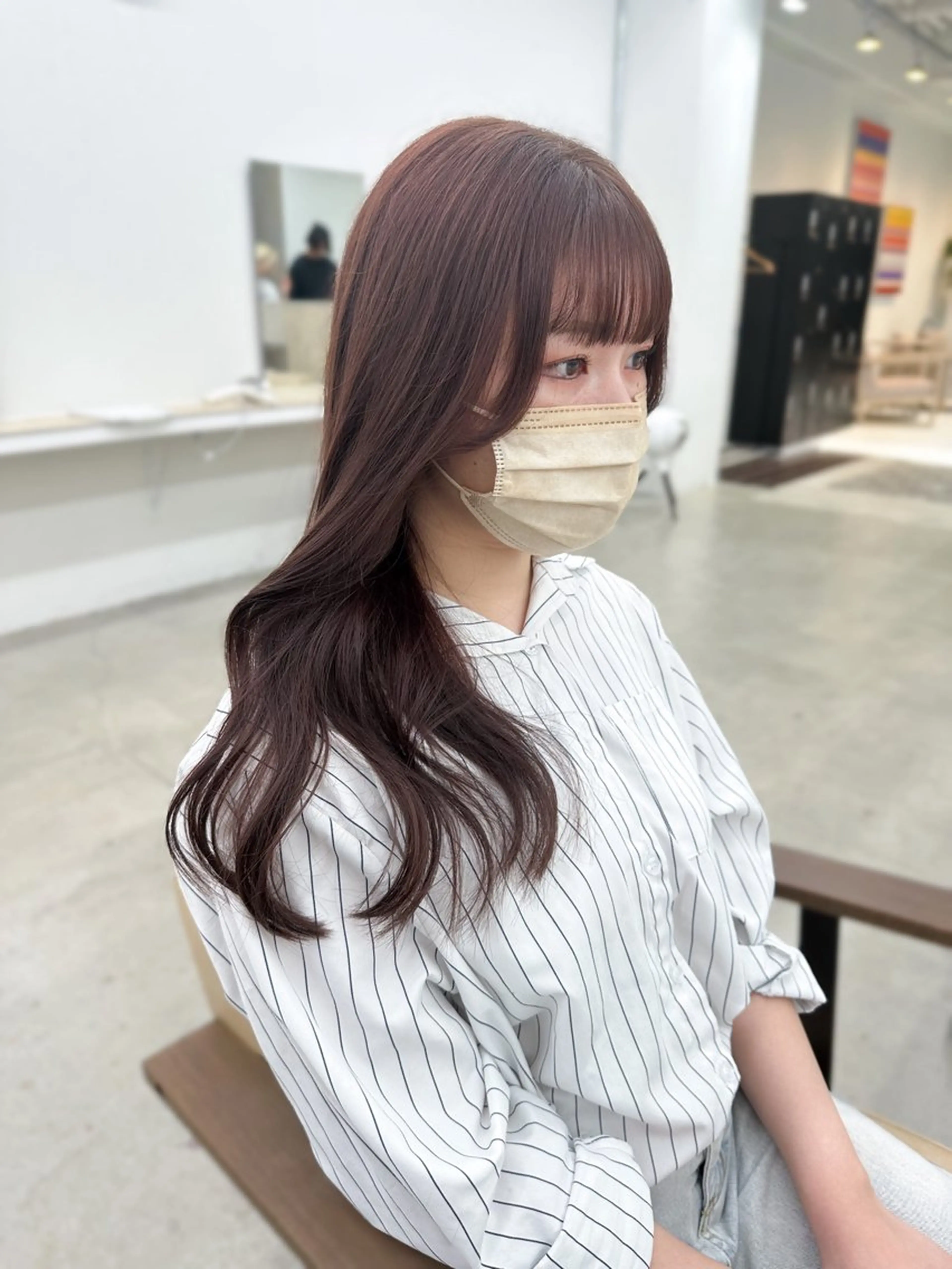 ロング カラー 透明感カラー グレージュ ピンクカラー 🌼透明感艶カラー オリーブ🌼河村咲のヘアスタイル