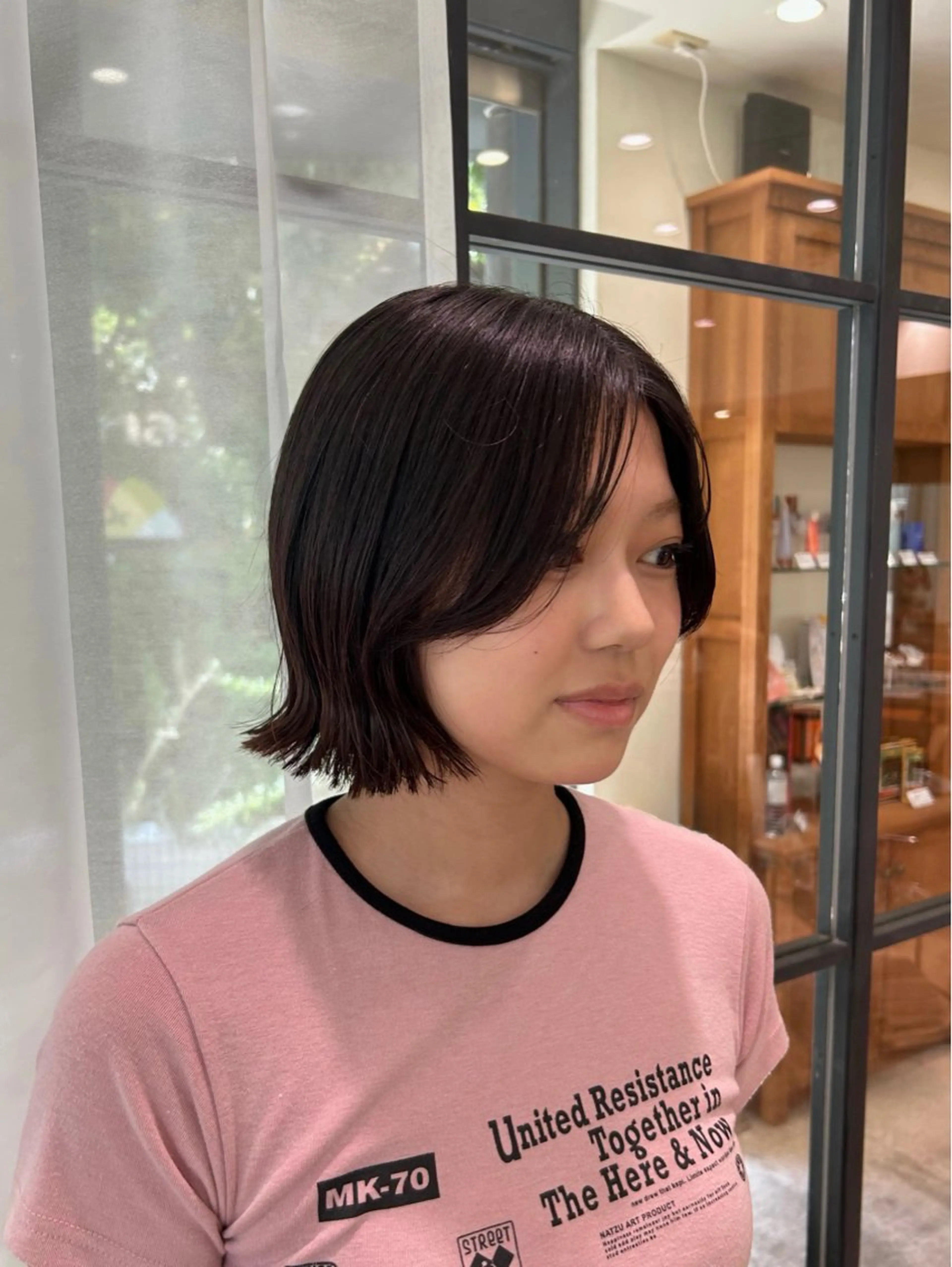 ミディアム ボブ 外ハネヘア カット Lumier de mashu所属・nana/ボブ/ レイヤーカットのヘアスタイル