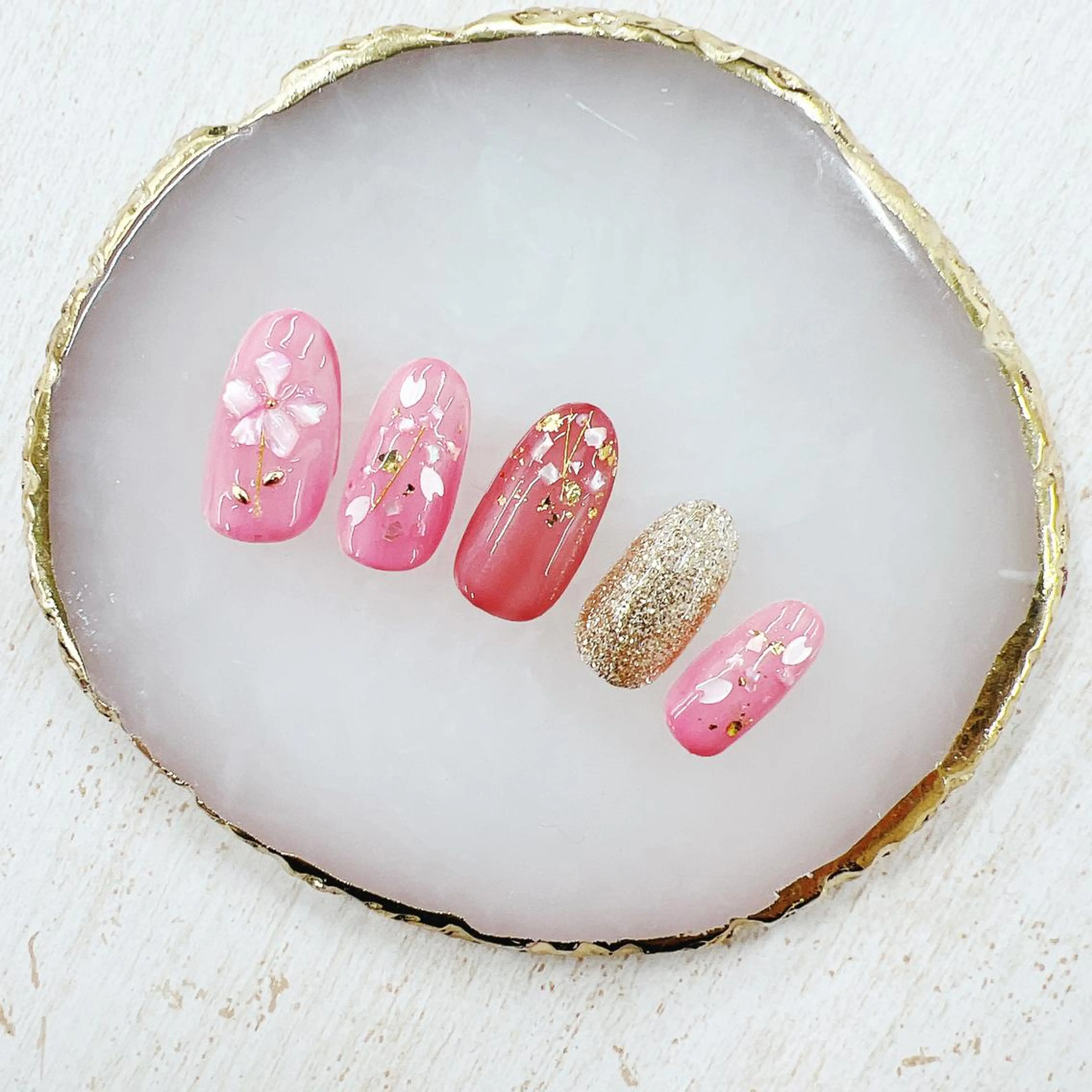 ネイル 桜ネイル 春ネイル ハンドネイル Minion所属・北浦和minion YUKIのマツエク・マツパデザイン