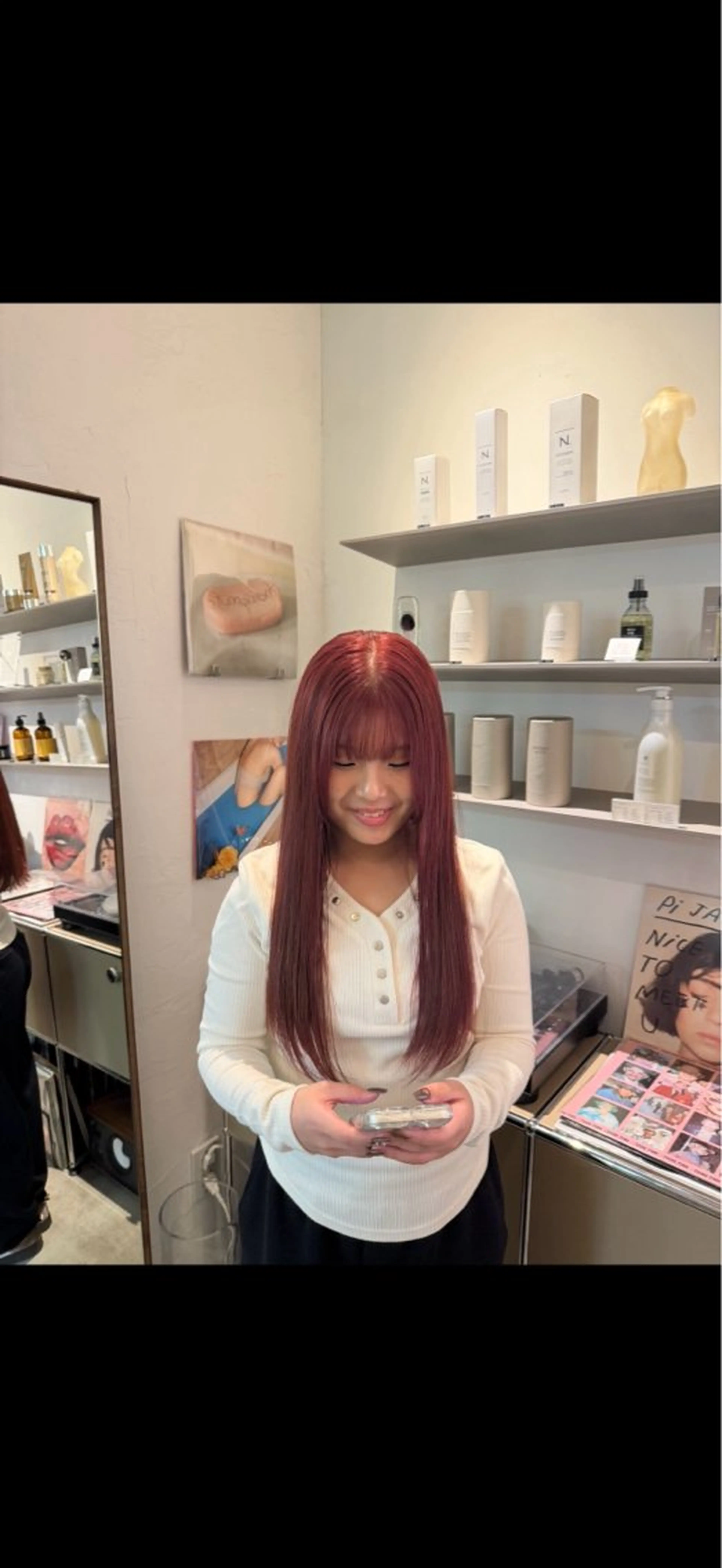 ロング カラー ブリーチ ブリーチなしカラー レッドカラー ヘアカラー Tsukasa/ ハイトーン/寒色のヘアスタイル