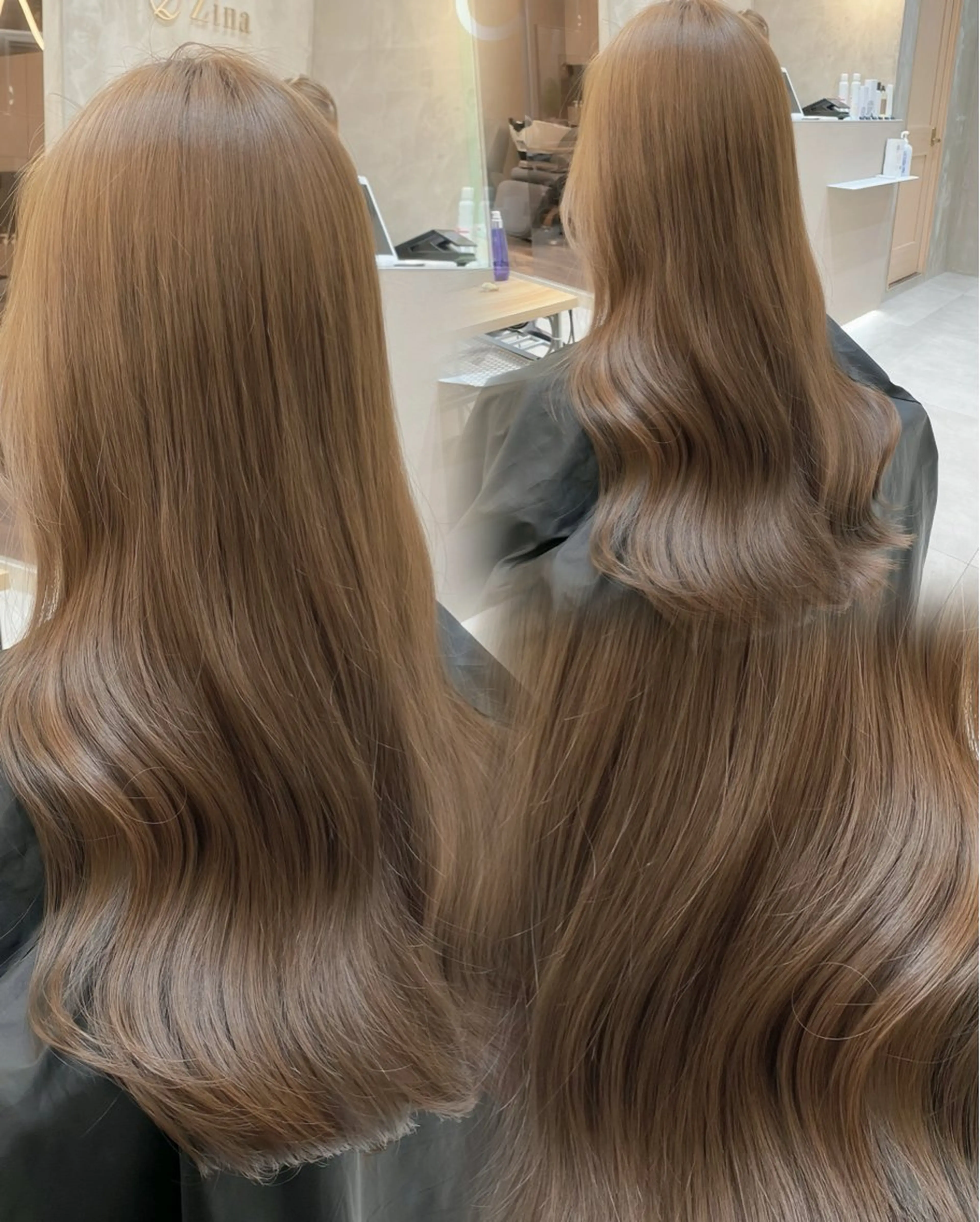 セミロング カラー ヘアアレンジ ベージュカラー ブリーチ ブラウンカラー 透明感カラー ダブルカラー ヘアカラー トリートメント ヘアセット 藤岡 誠也のヘアスタイル