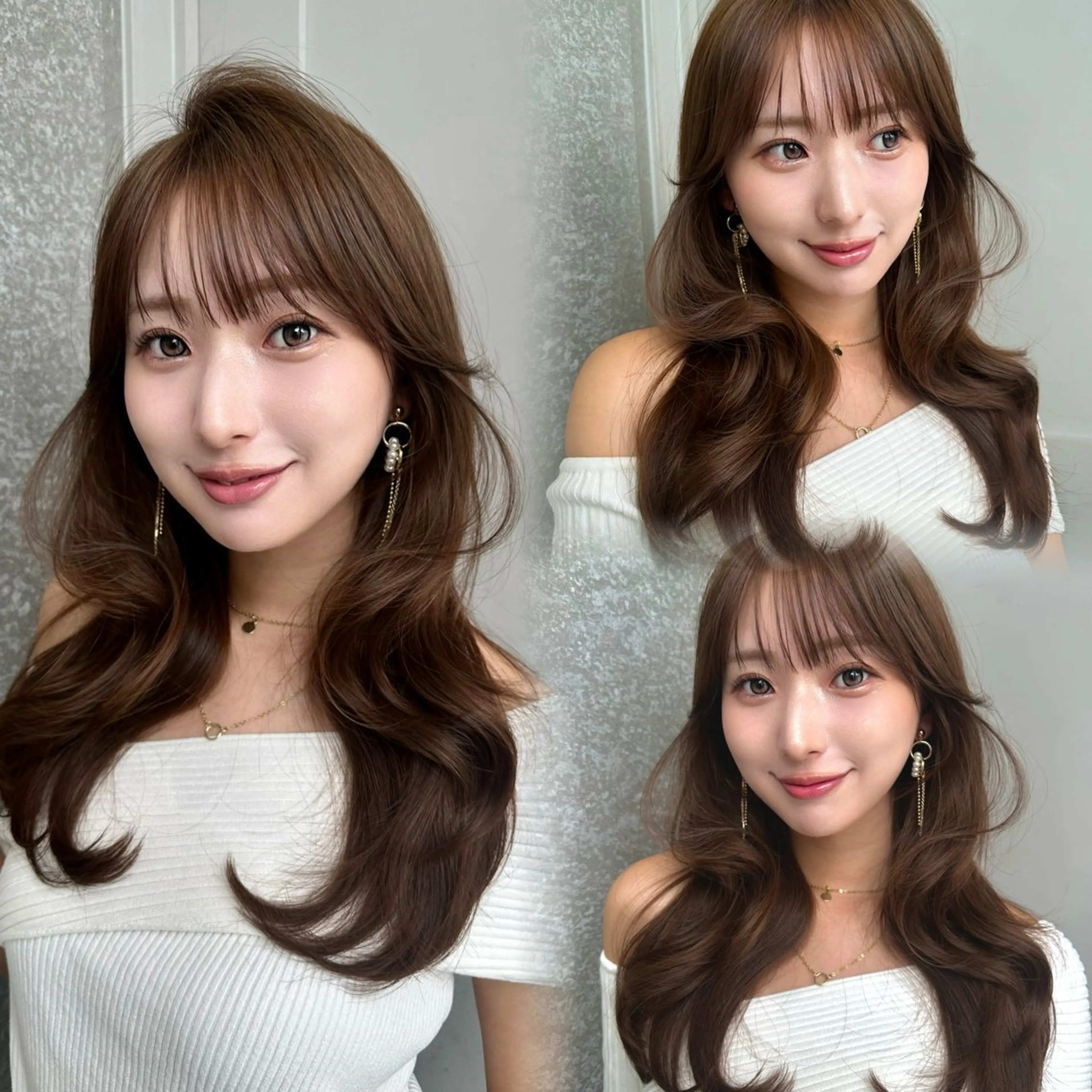 セミロング 韓国風ヘア レイヤーカット カット ヘアカラー トリートメント ヘアセット 銀座副店長/レイヤー /韓国ヘア/髪質改善のヘアスタイル