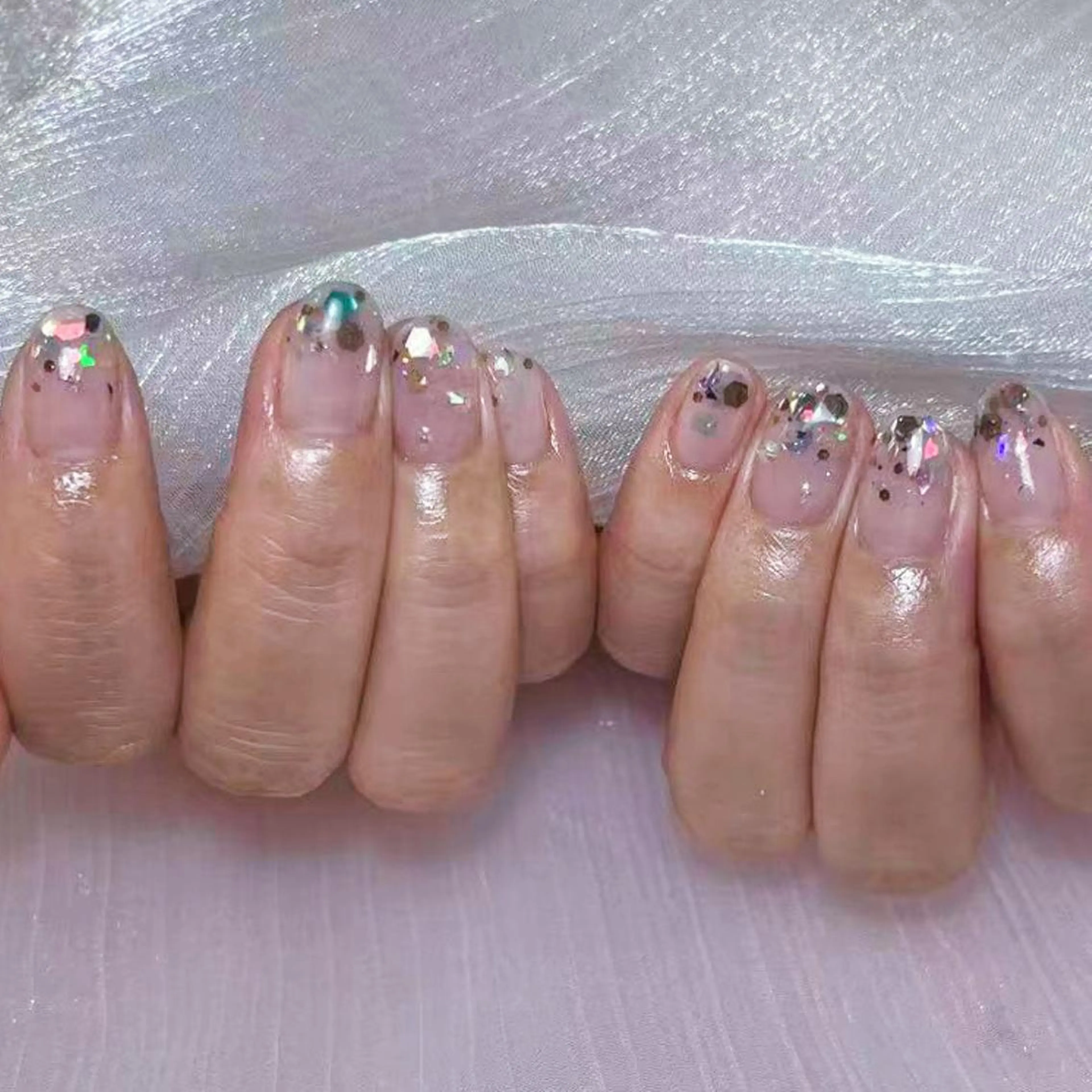 ネイル アートネイル オーロラネイル ガーリー キラキラネイル マグネットネイル ハンドネイル DIAMOND 💦のネイルデザイン