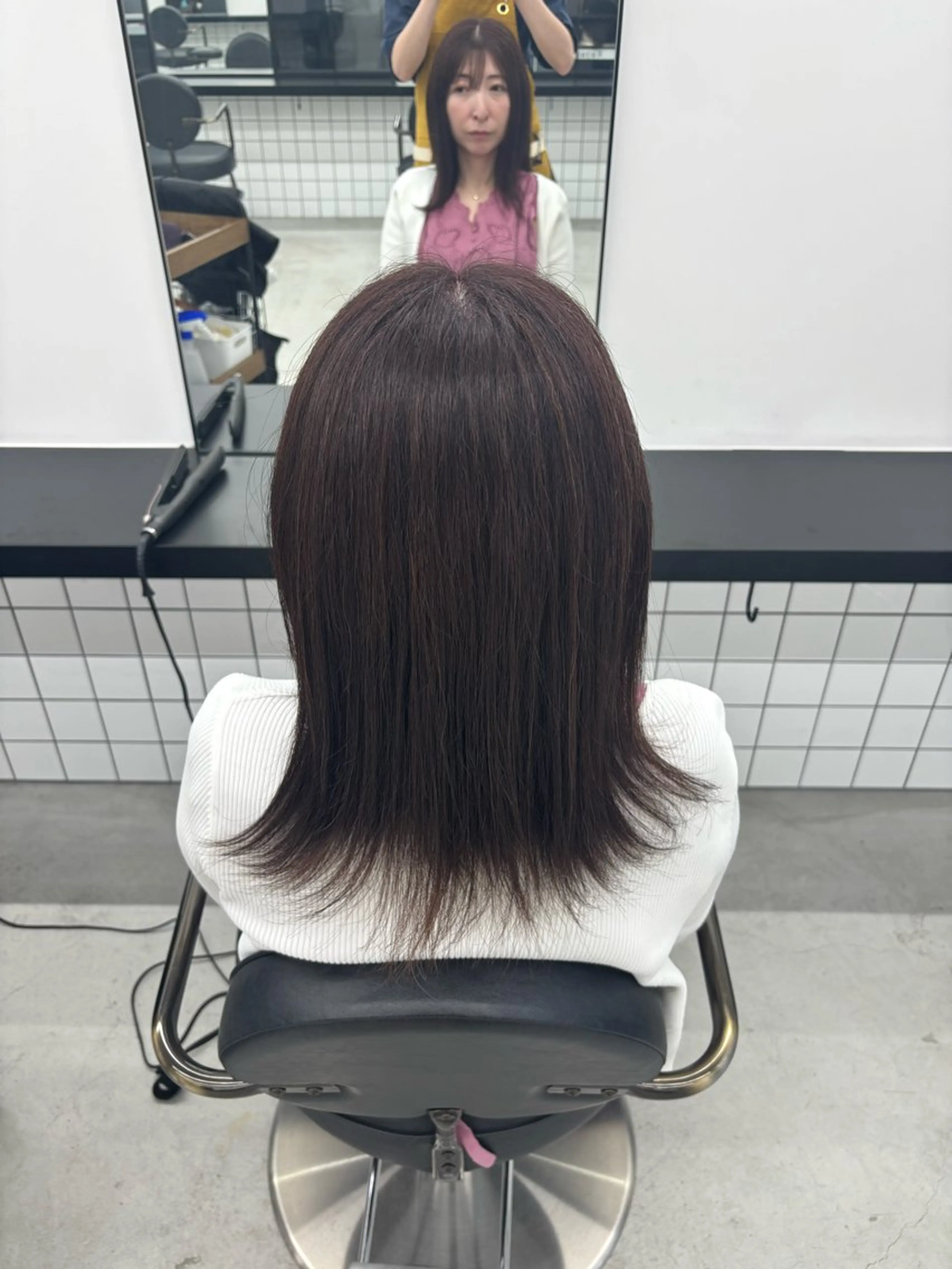 ミディアム カラー ベージュカラー ピンクカラー ピンクベージュ ヘアカラー トリートメント 🌼あいり🌼 JILLSTUDIOのヘアスタイル
