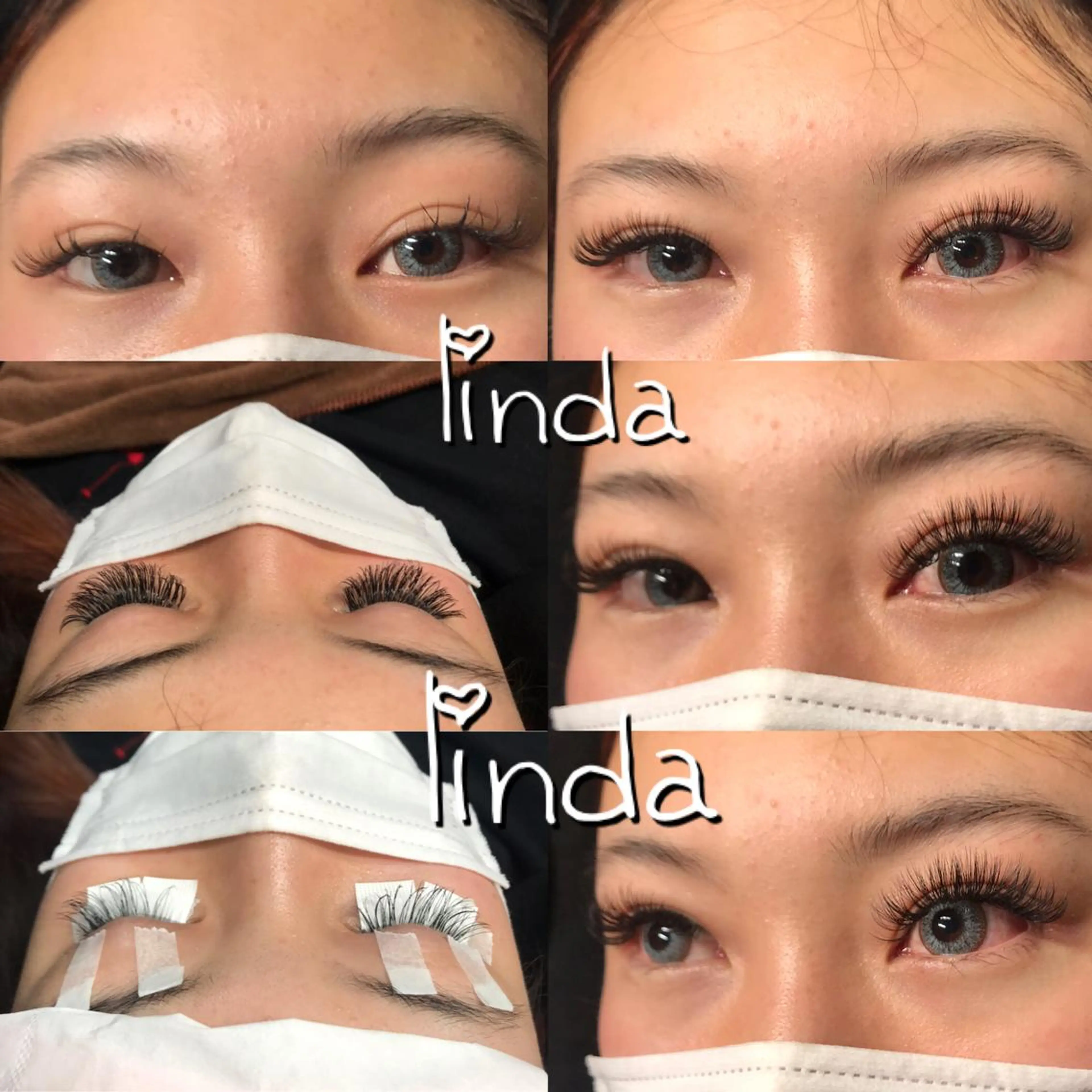 マツエク・マツパ 付け放題 フラットラッシュ ボリュームラッシュ linda lashesのマツエク・マツパデザイン