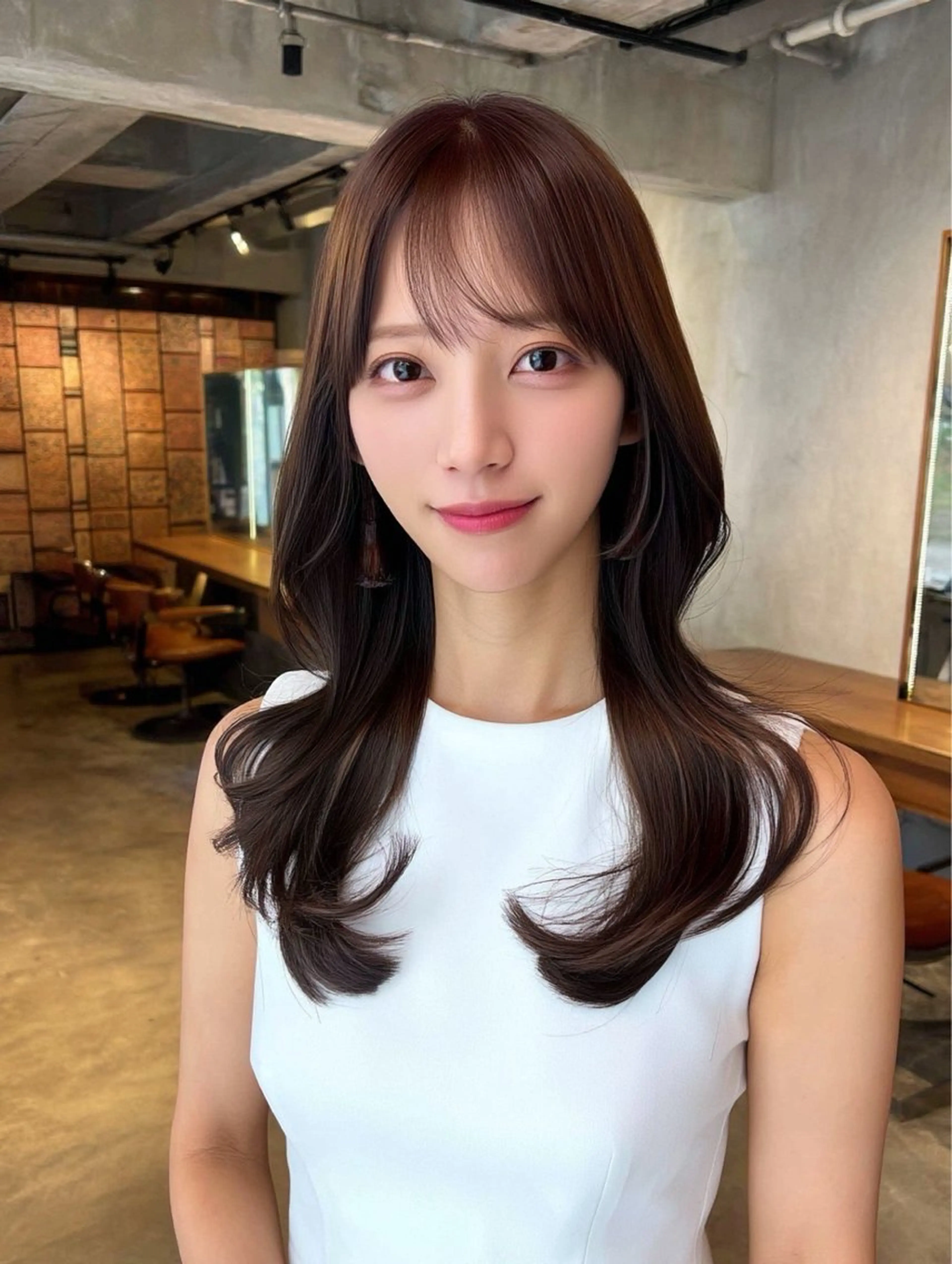 セミロング くびれヘア レイヤーカット ヘアカラー トリートメント 柔らか透明感カラー ☀️koshi☀️のヘアスタイル