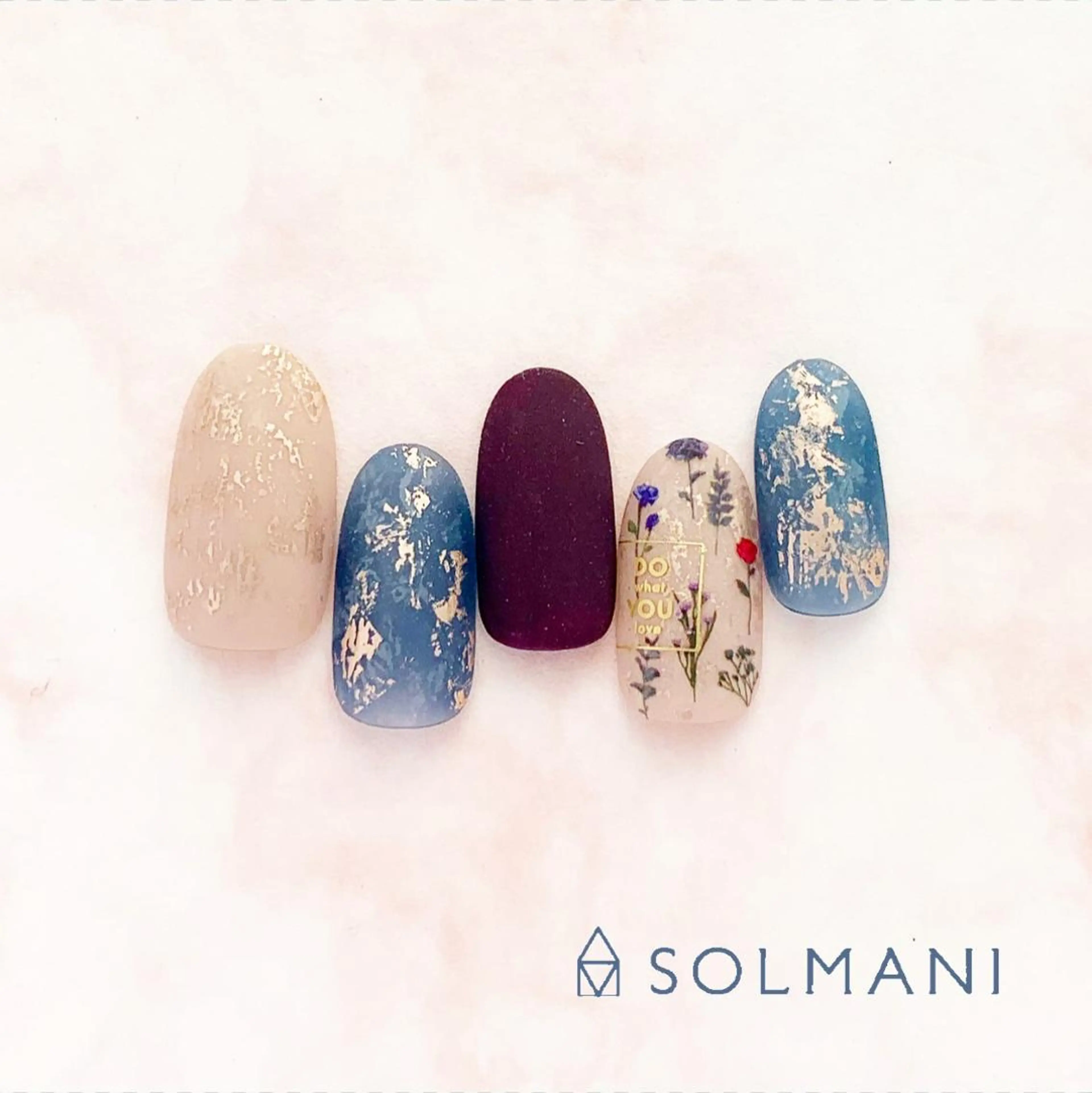 ネイル フラワーネイル マットネイル SOLMANI 予約担当のネイルデザイン