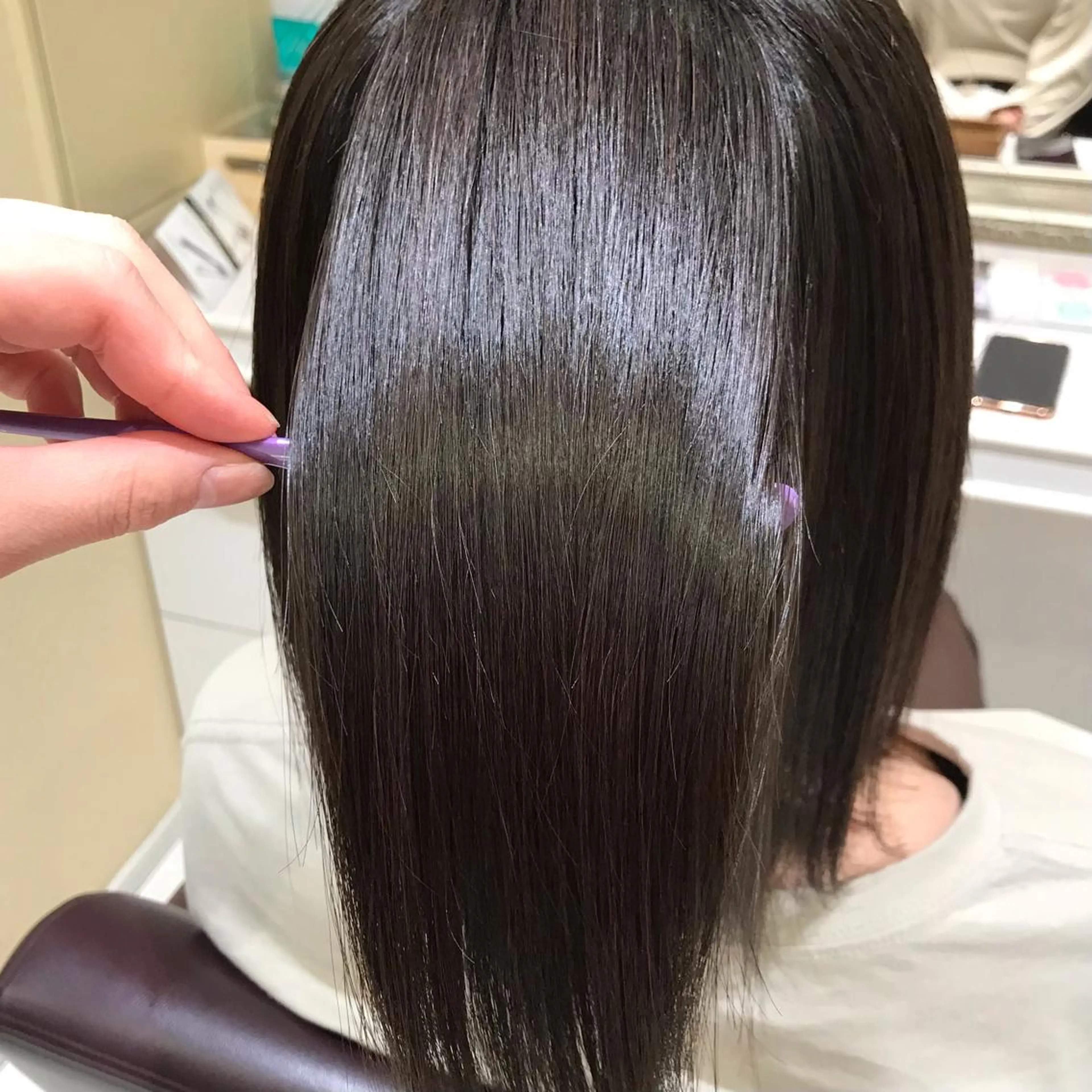 ミディアム 縮毛矯正 髪質改善/艶カラー /さかうえゆまのヘアスタイル