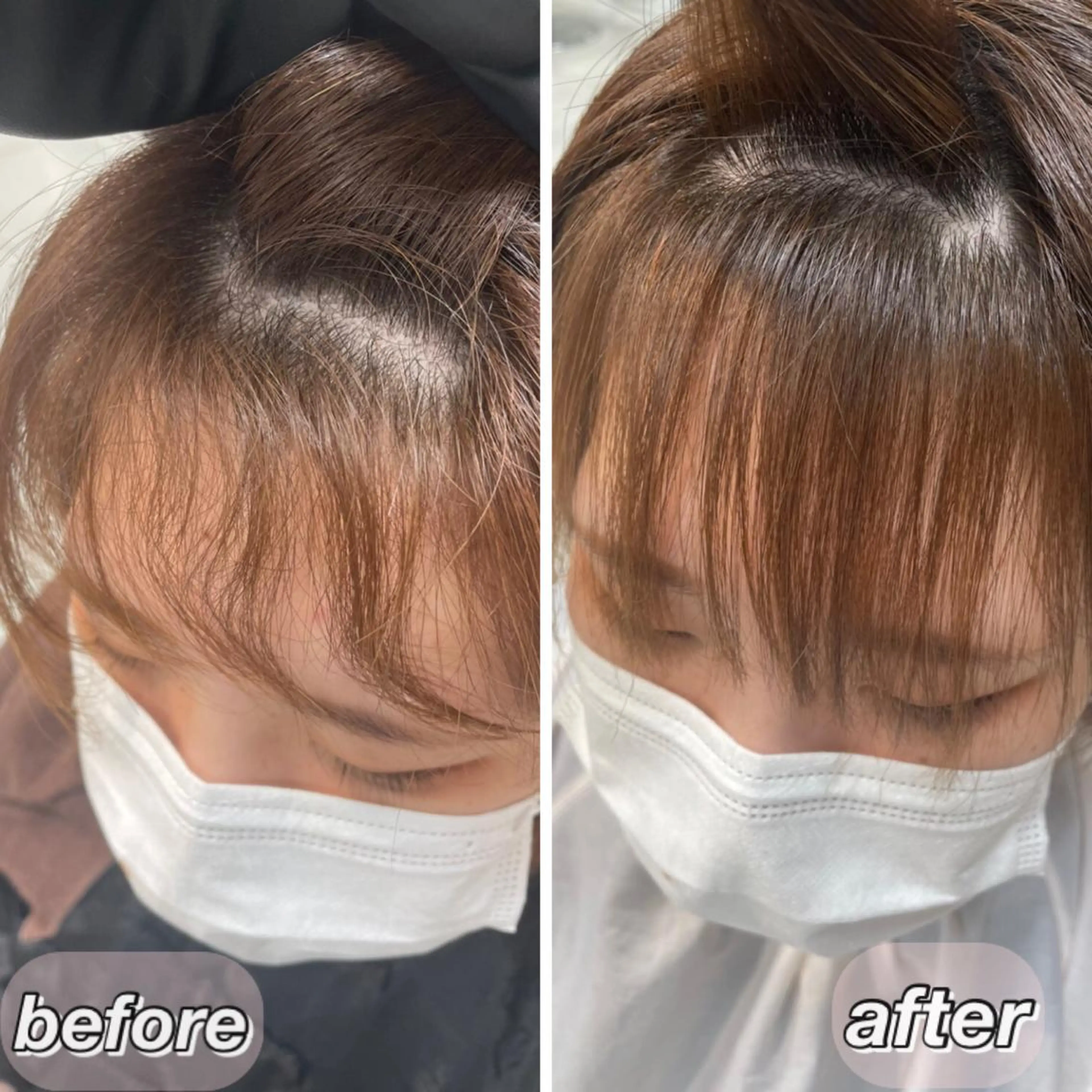ミディアム パーマ 暖色カラー🌹 中山由梨のヘアスタイル