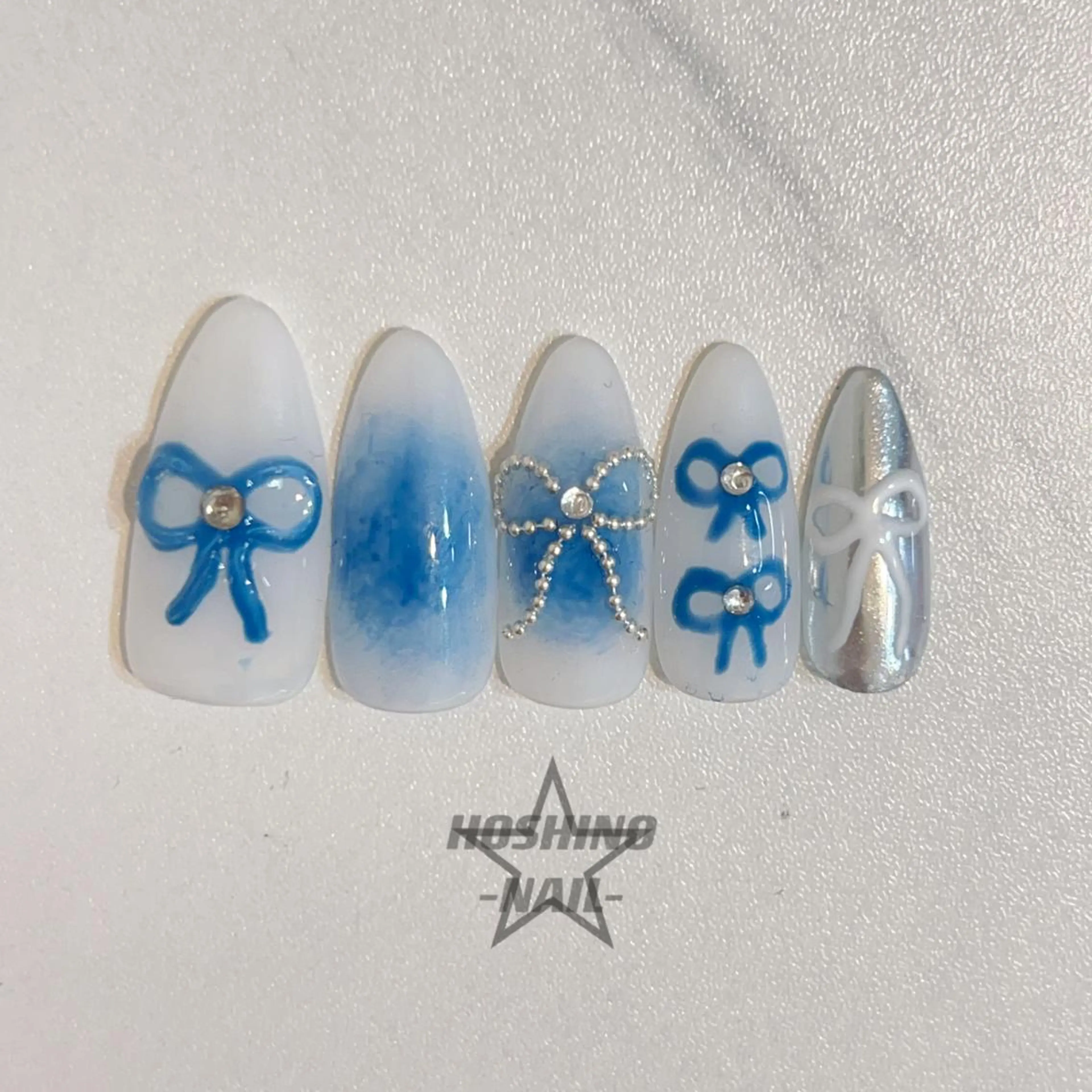メンズ ネイル リボン ハンドネイル ★HOSHINO NAIL★新宿店のネイルデザイン