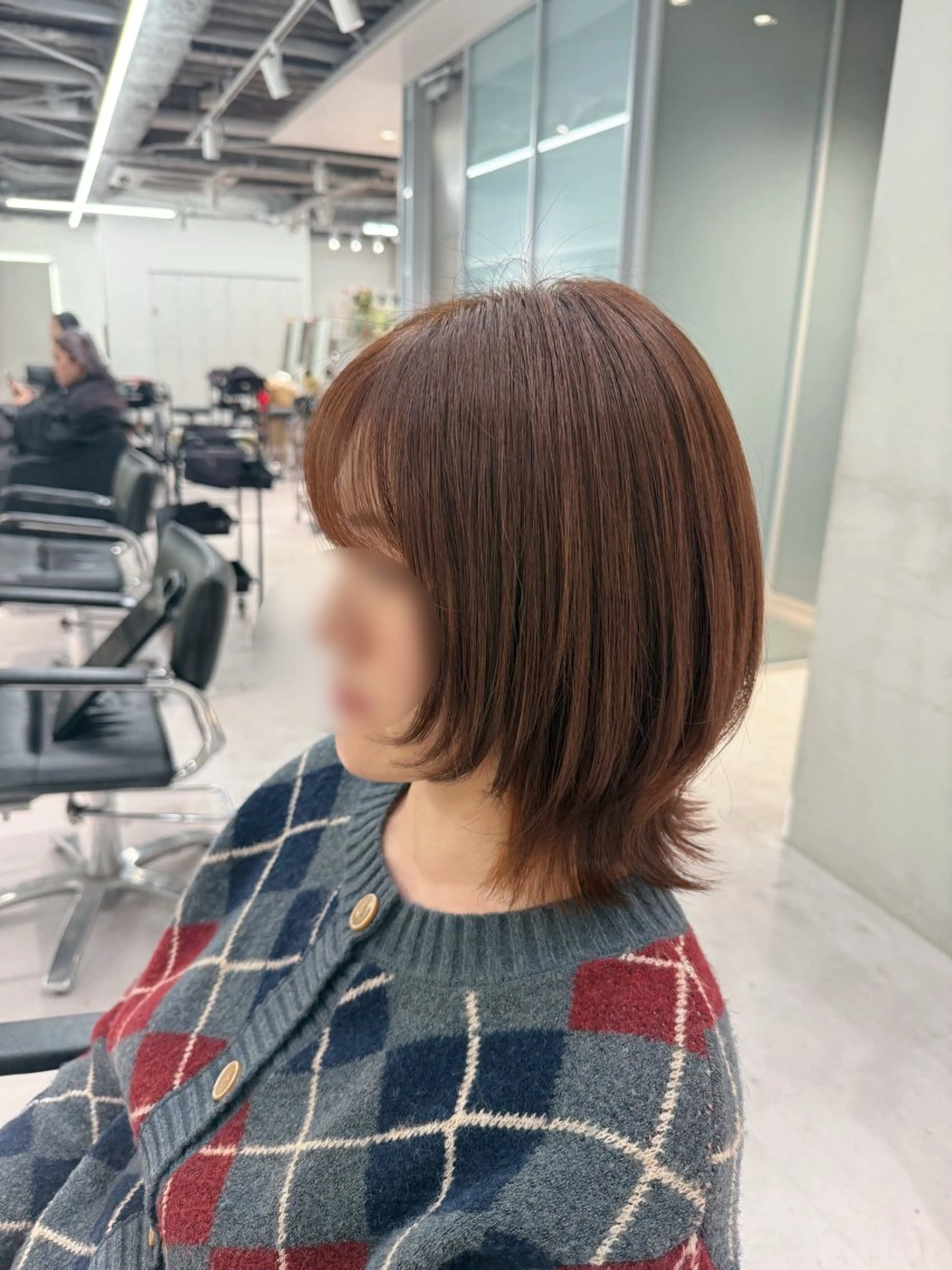 ミディアム カラー ブラウンカラー オレンジ オレンジブラウン カット ヘアカラー トリートメント 🤍haruna 🤍SUIのヘアスタイル