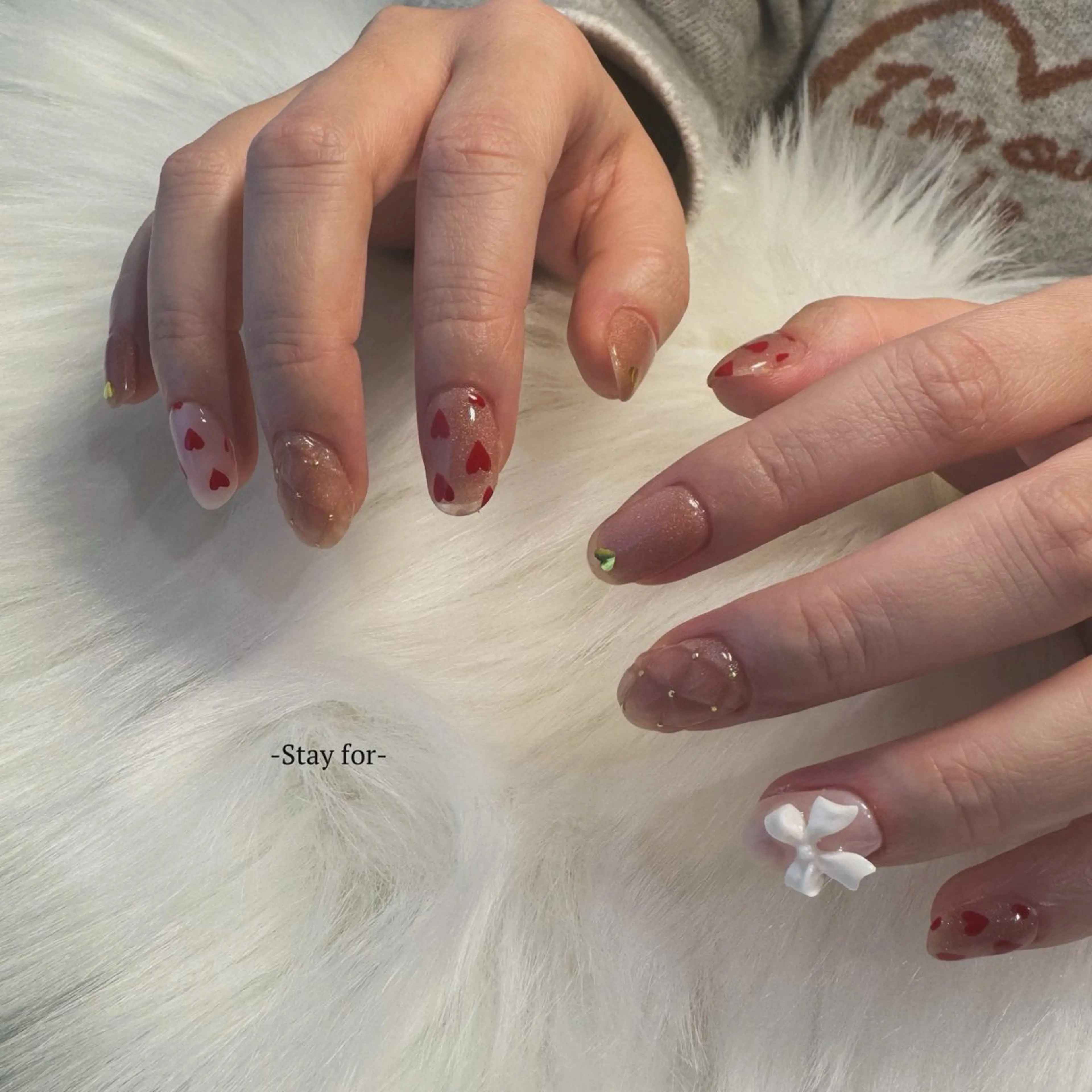 ネイル バレンタイン ハンドネイル Stay for Mayaのネイルデザイン