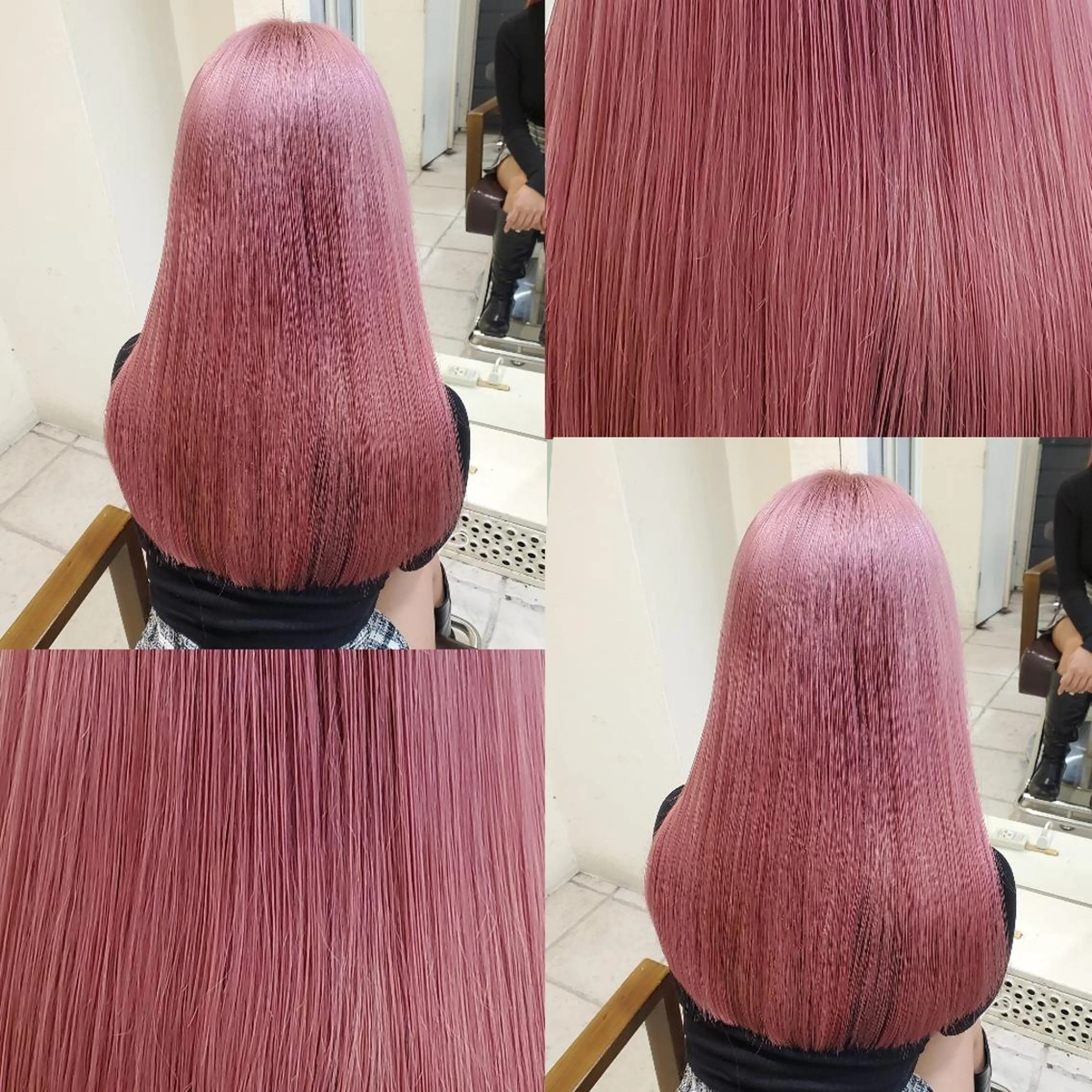 ロング ヘアカラー ツヤ髪✨縮毛矯正 ハイトーンカラーのヘアスタイル