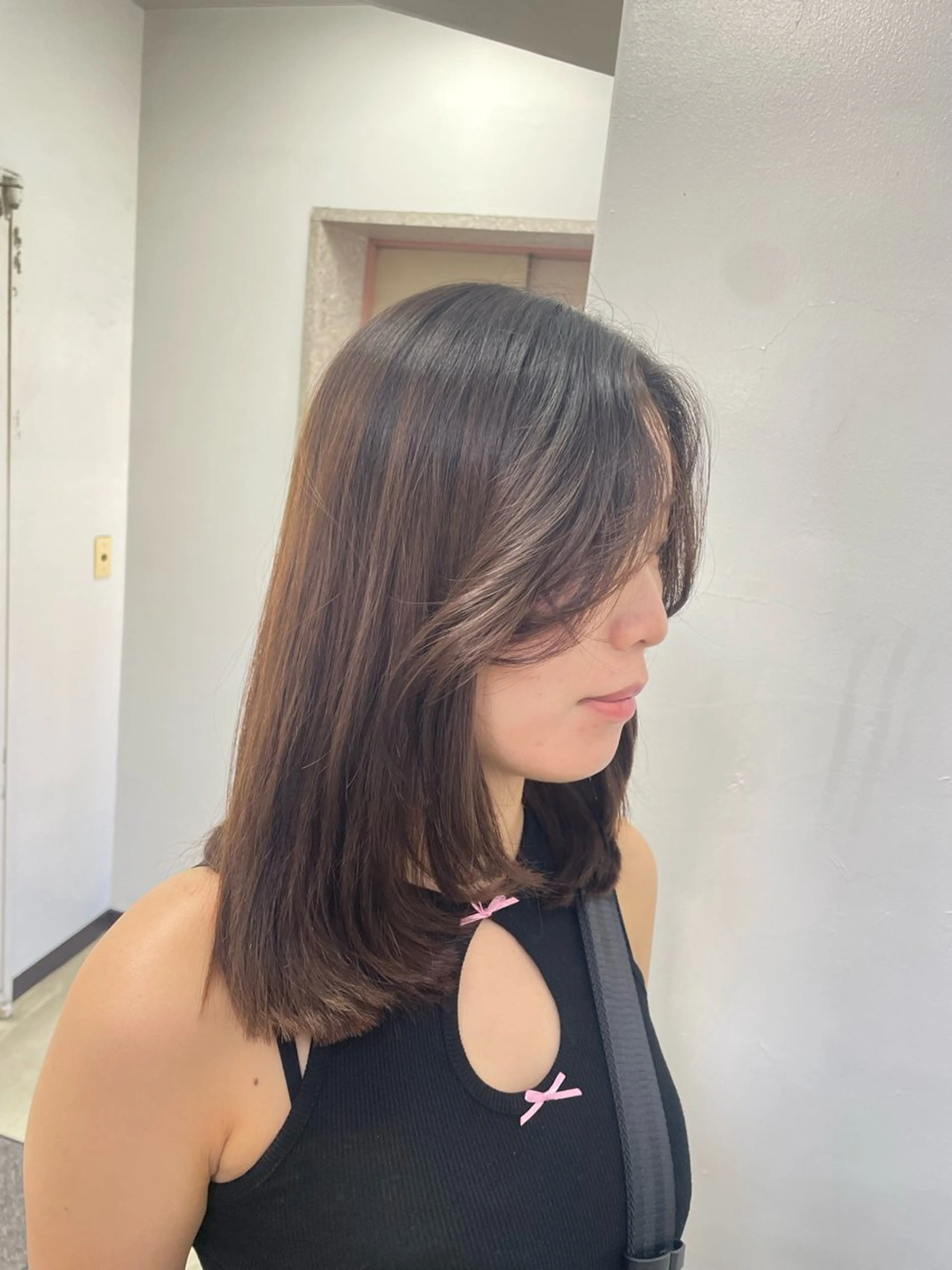 セミロング 🤍ベージュ/透明感 韓国ヘア/まりん🤍のヘアスタイル