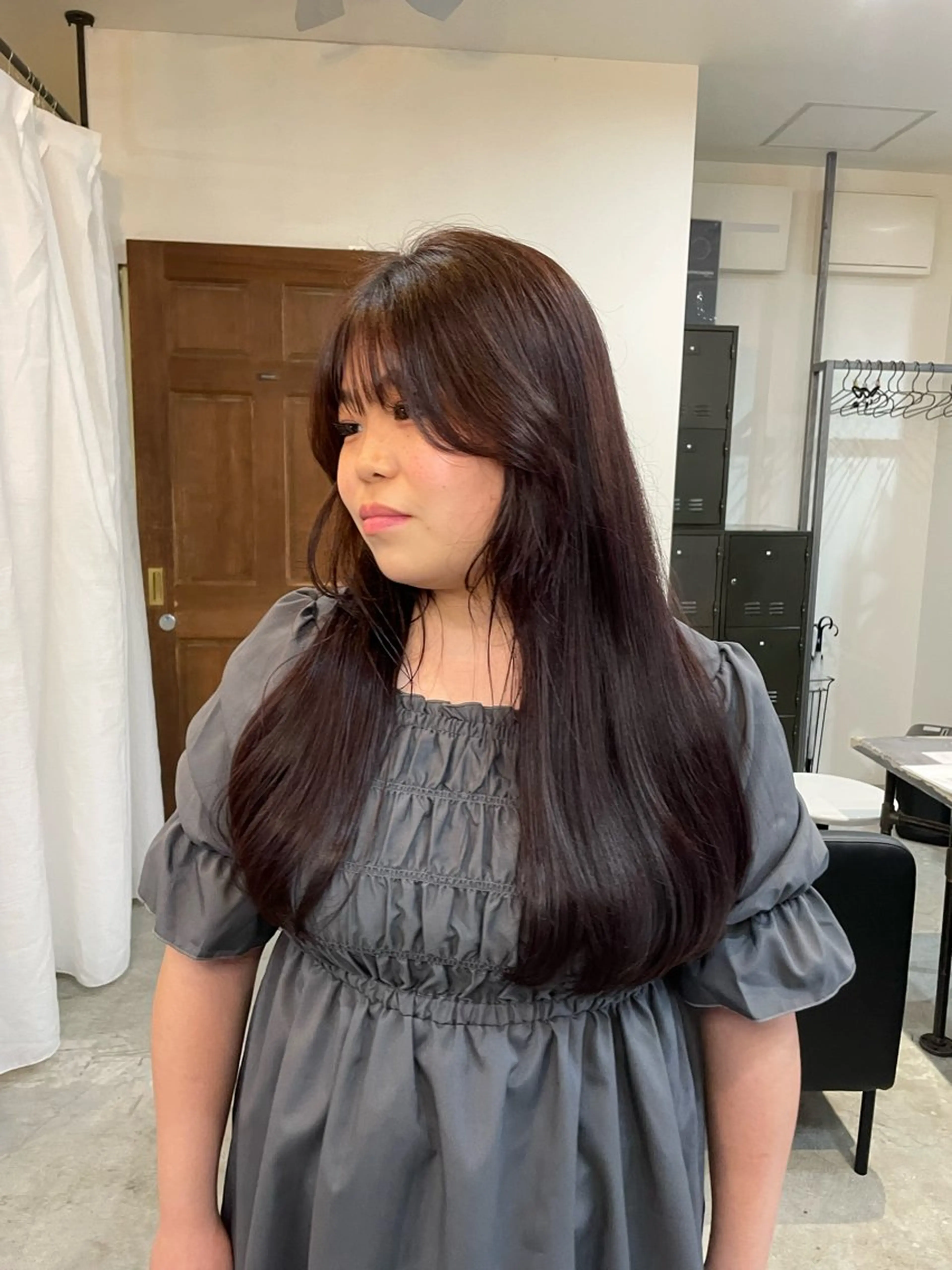 ロング ピンクブラウン カット ヘアカラー 顔周りカット 🎀サヤカ🎀のヘアスタイル