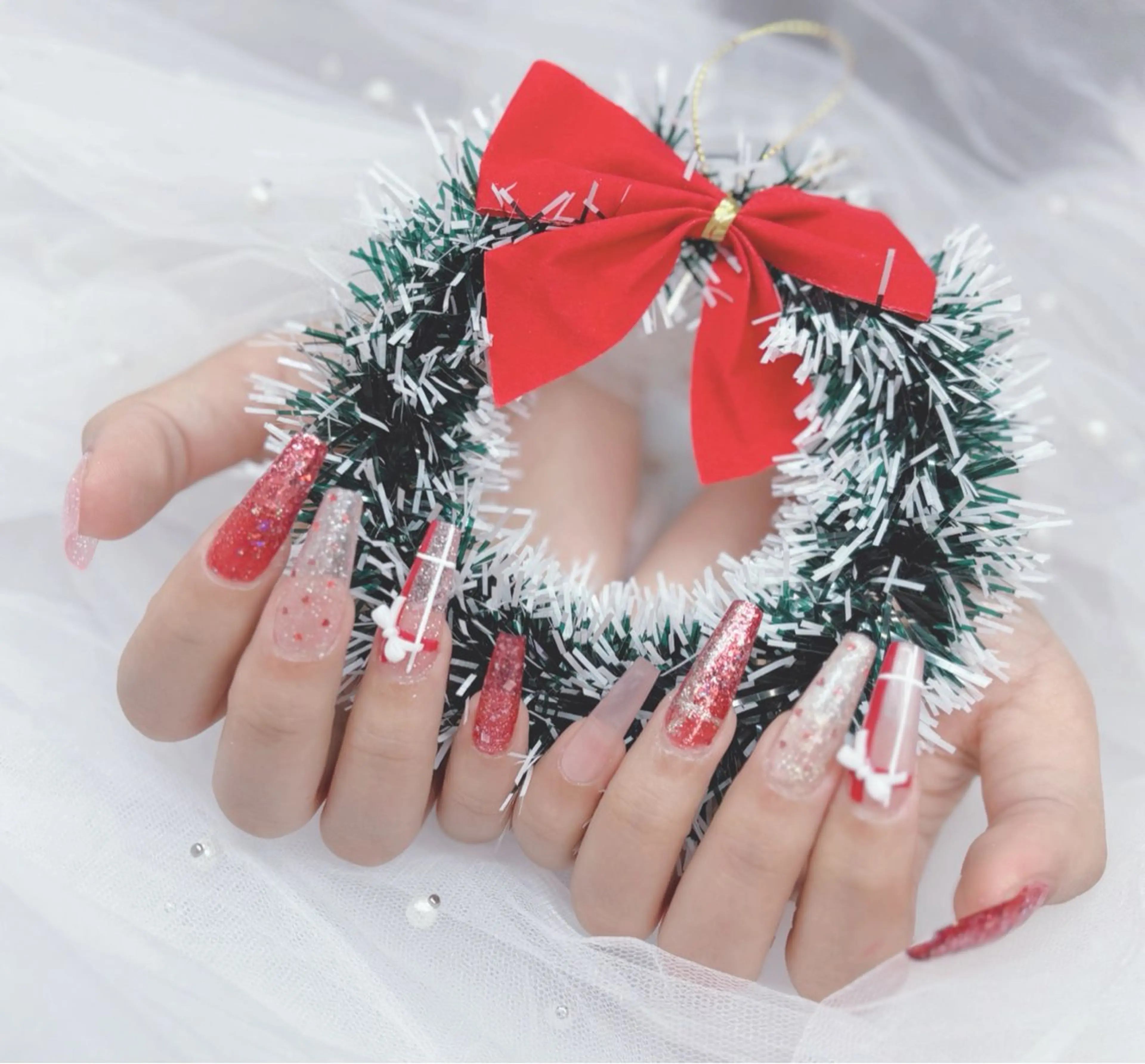 ネイル 冬ネイル クリスマス Aura nail room所属・Aura Nail Roomのネイルデザイン