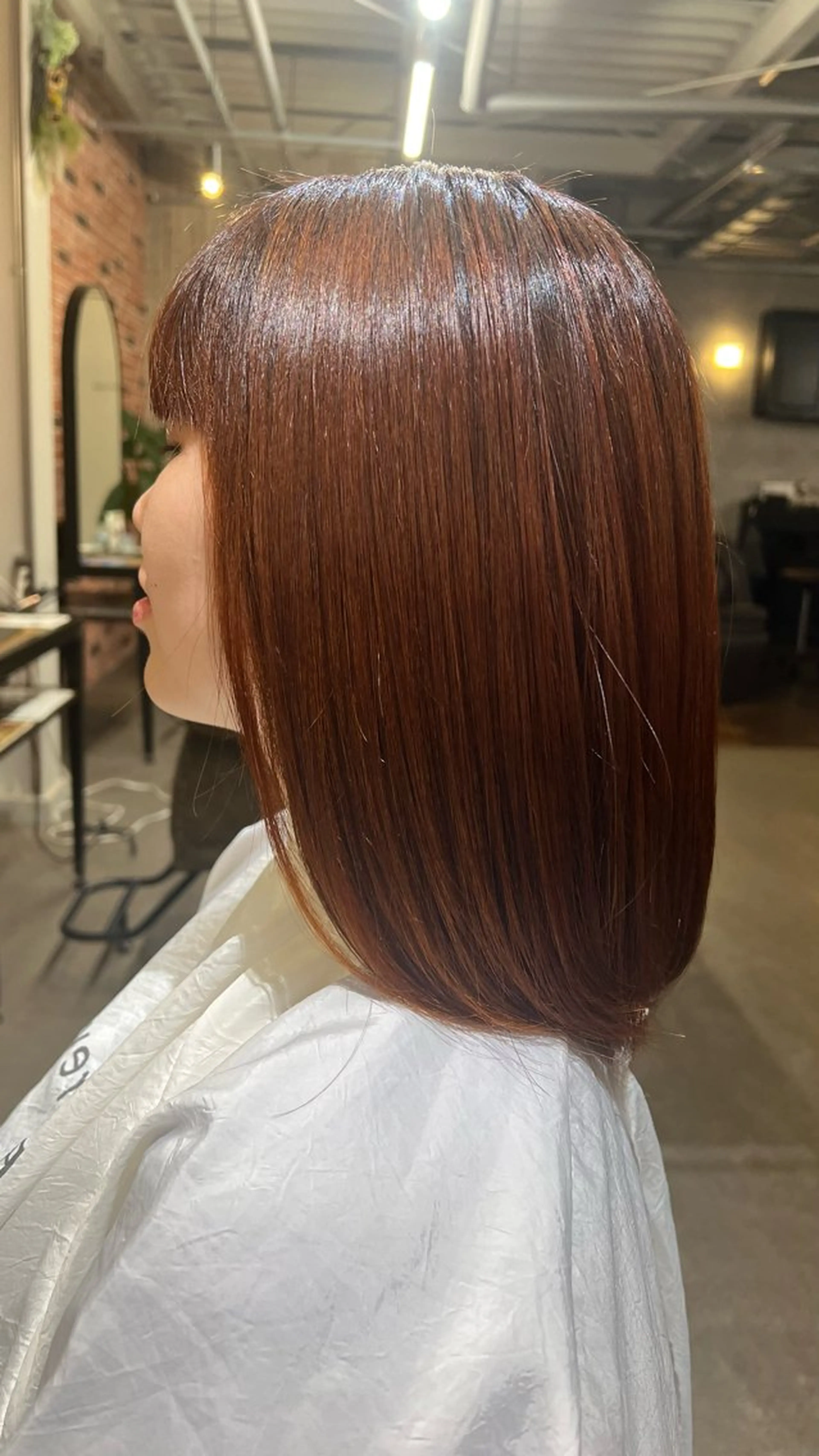 ミディアム カラー ブリーチ ブラウンカラー ブリーチなしカラー オレンジ オレンジブラウン りこ (Rico)のヘアスタイル