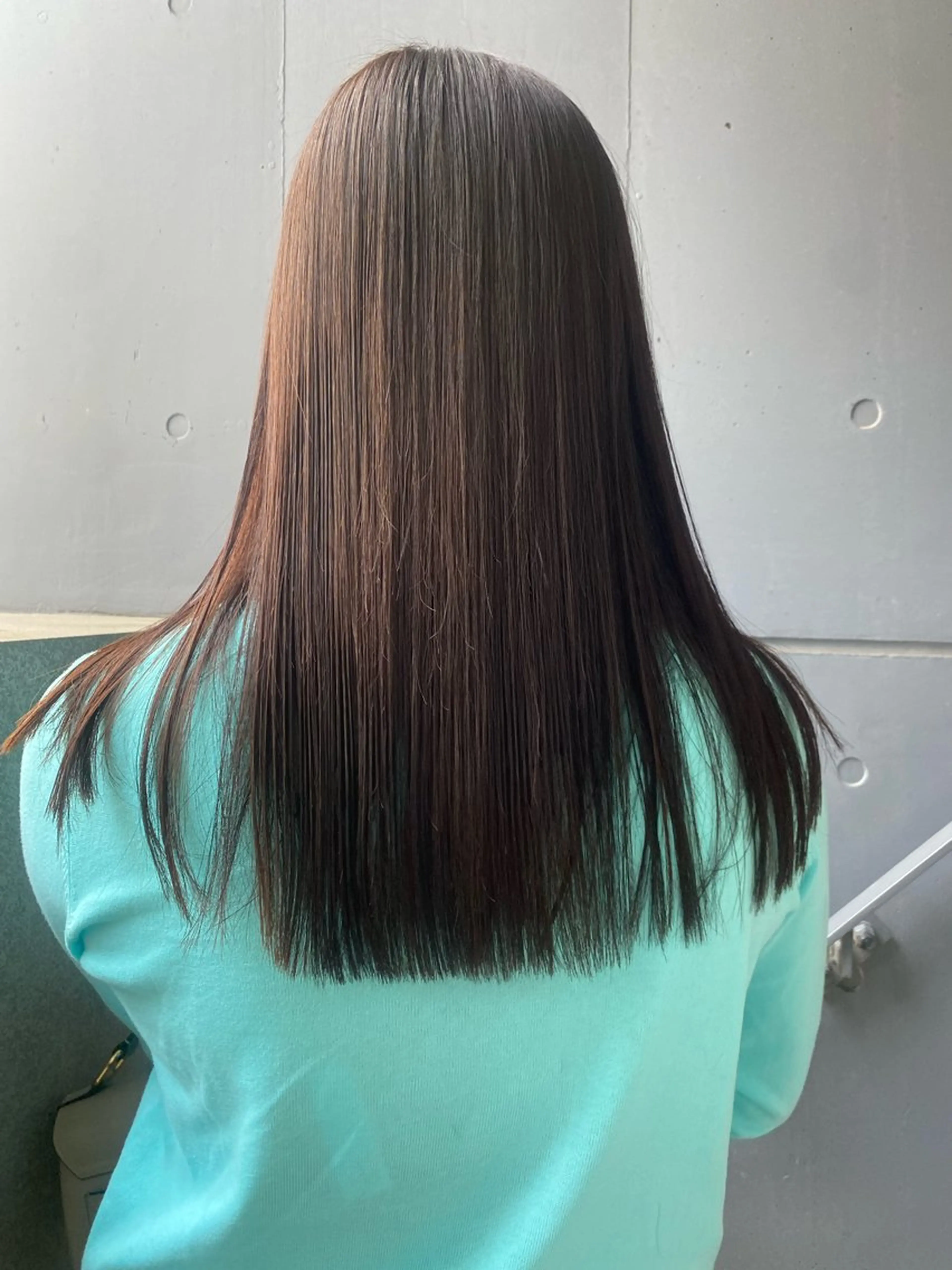 ロング パーマ 縮毛矯正 hina💟 透明感カラーのヘアスタイル