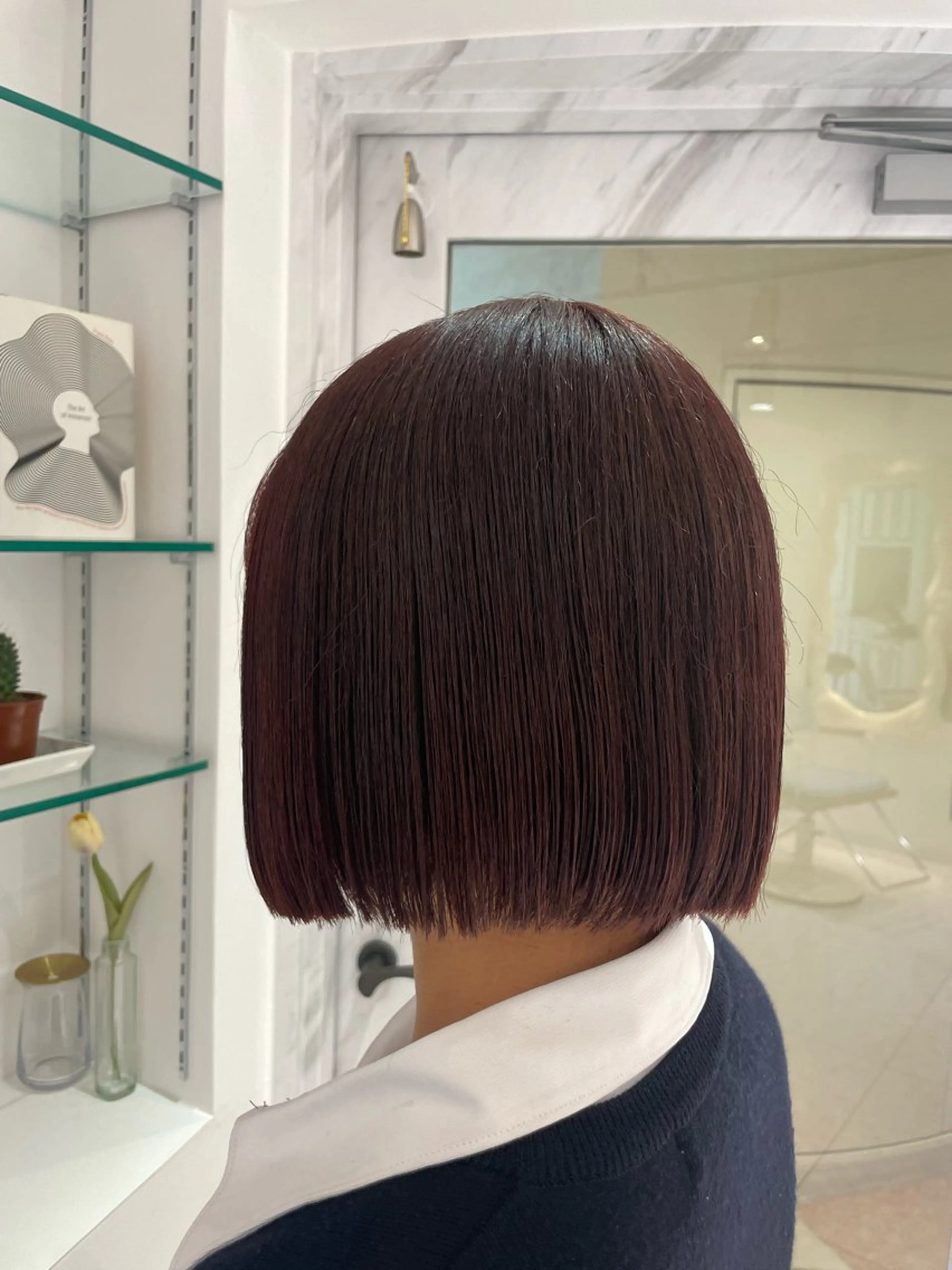 ミディアム カラー レッドカラー カット ヘアカラー 佐藤 綾郁のヘアスタイル