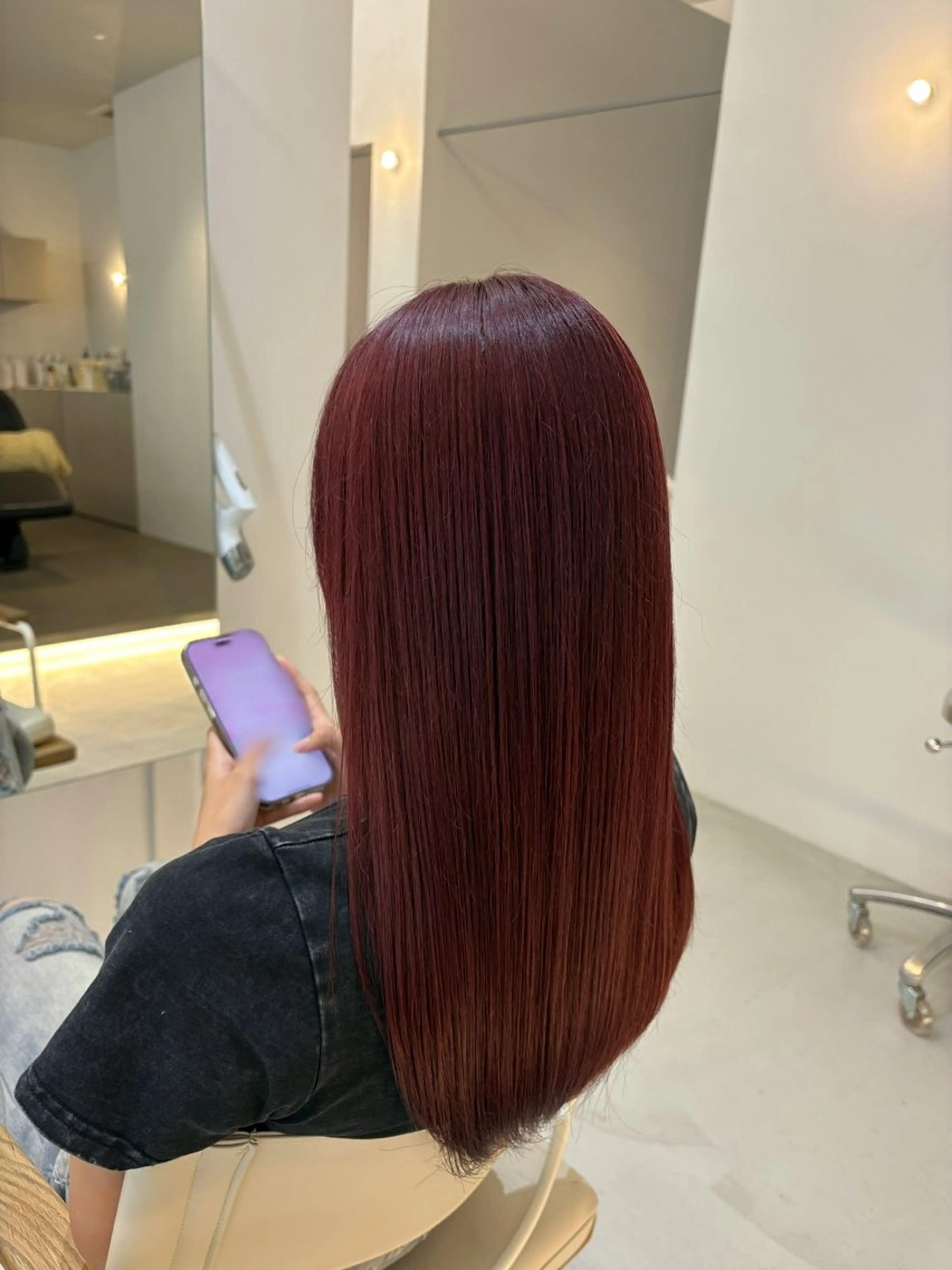 ロング カラー ヘアカラー トリートメント 透明感/艶髪カラー/ 韓国/rinaのヘアスタイル