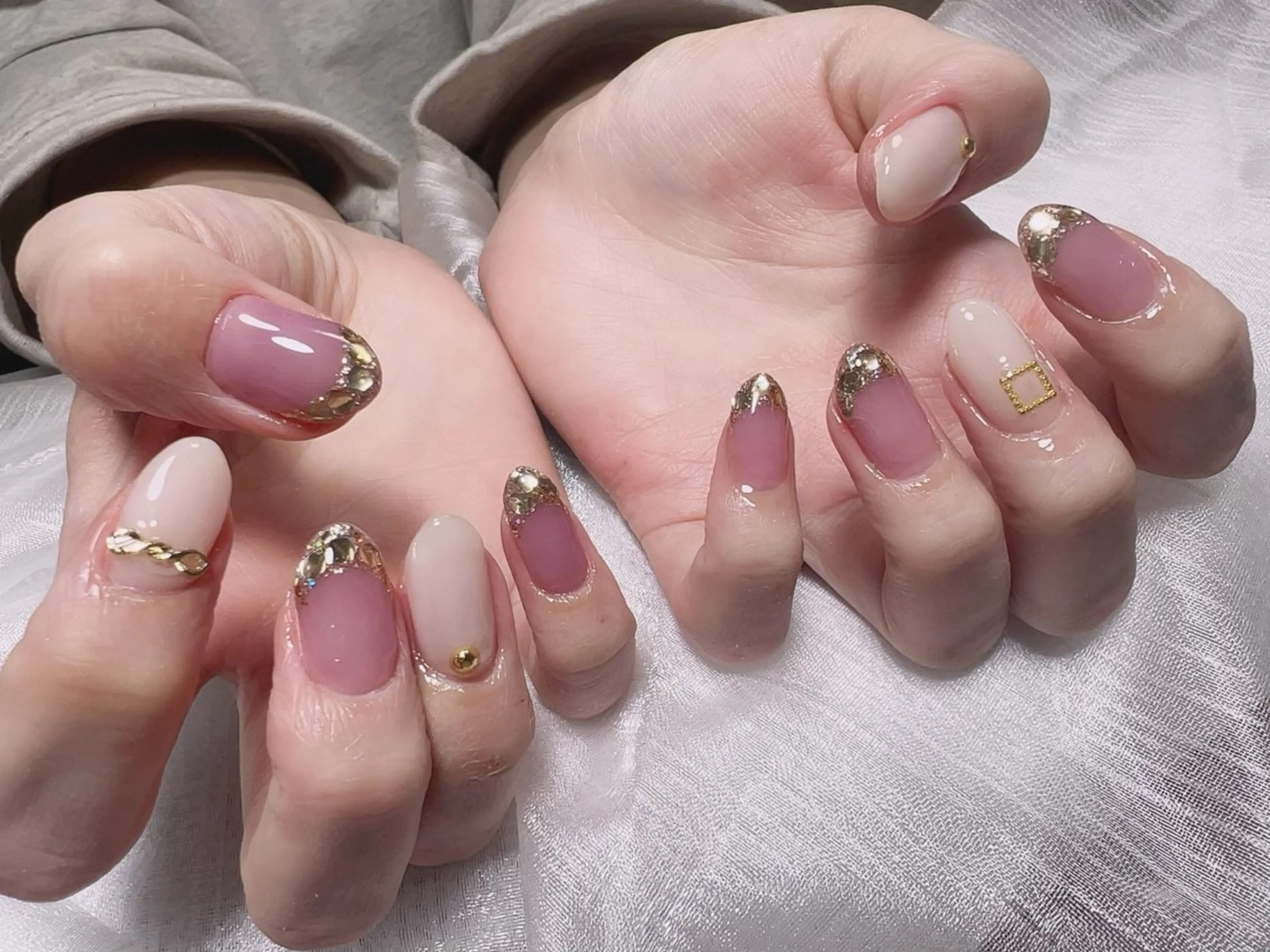 ネイル フレンチネイル ガラスフレンチ ハンドネイル Nail NaNaのネイルデザイン
