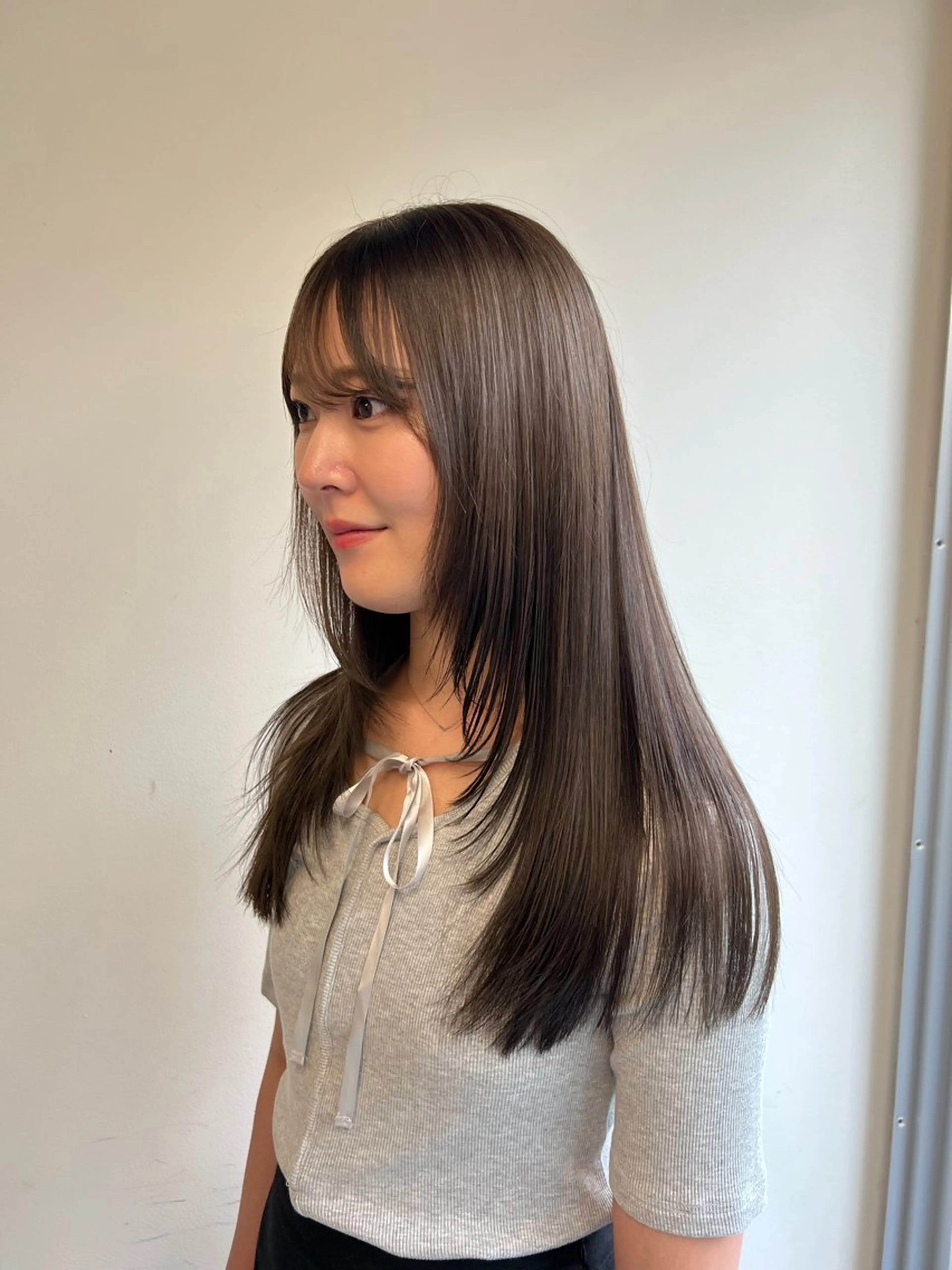 セミロング カラー オリーブカラー レイヤーカット カット ヘアカラー 土田かほ/ 当日予約可🎀のヘアスタイル