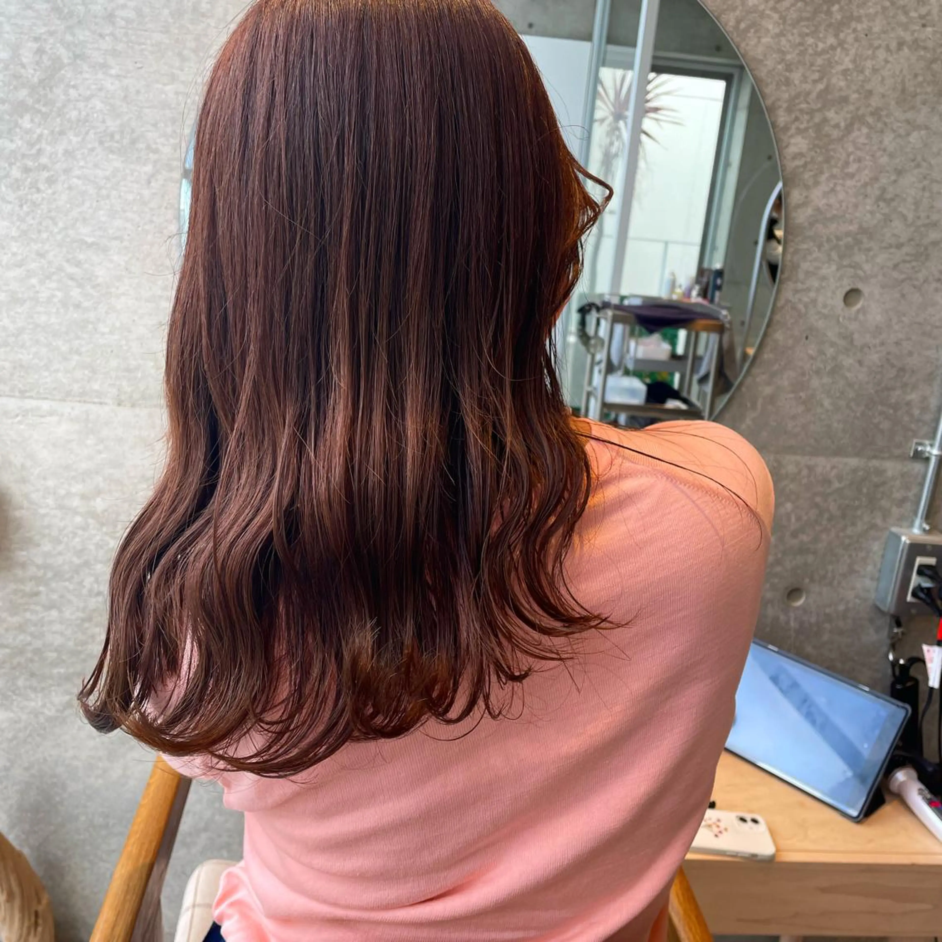 セミロング カラー ブラウンカラー オレンジ レイヤーカット🎀 kanaのヘアスタイル