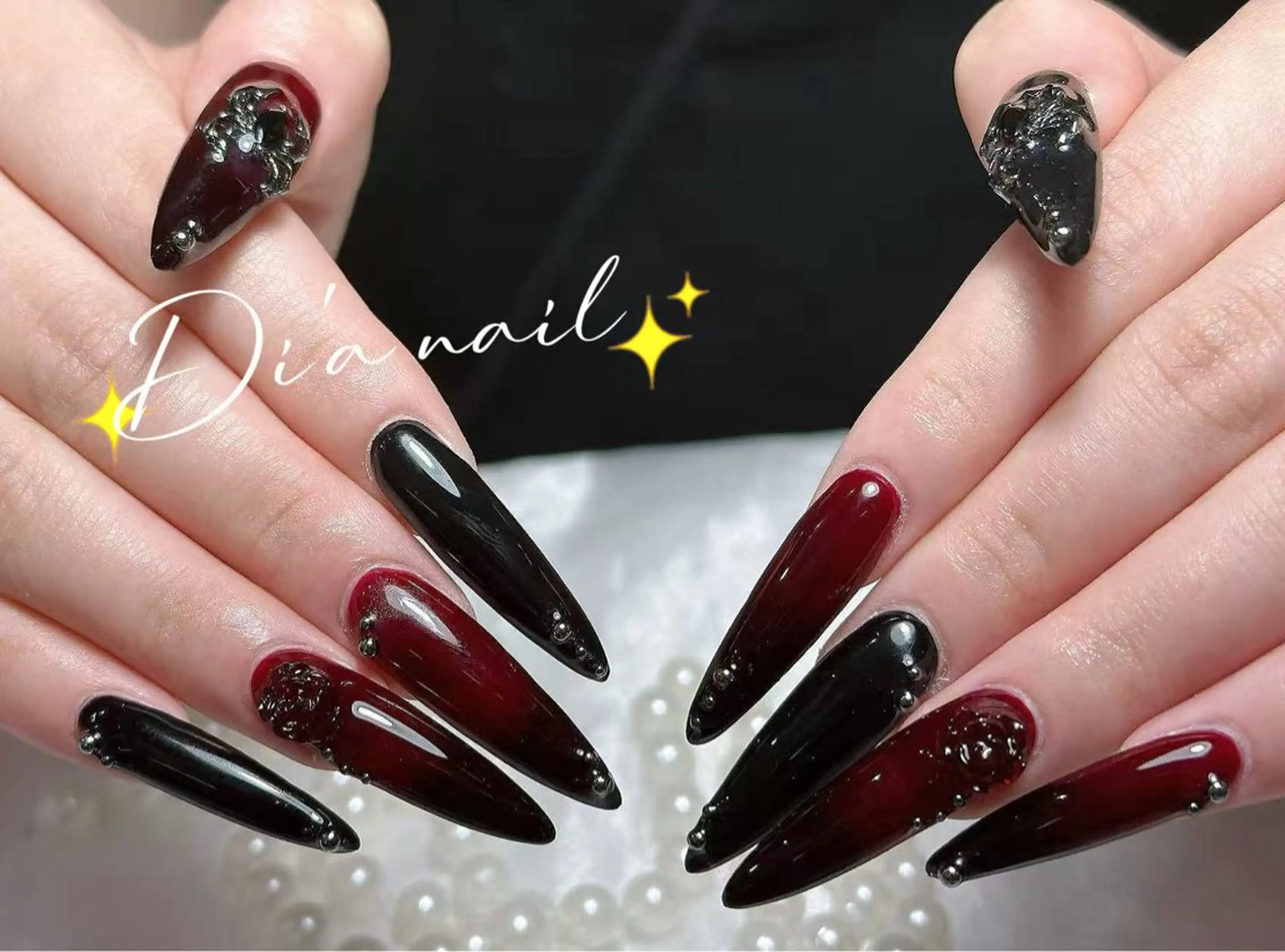 ネイル チークネイル ジェルネイル グラデーション マグネットネイル ニュアンスネイル Di'a nail ネイルサロンのネイルデザイン