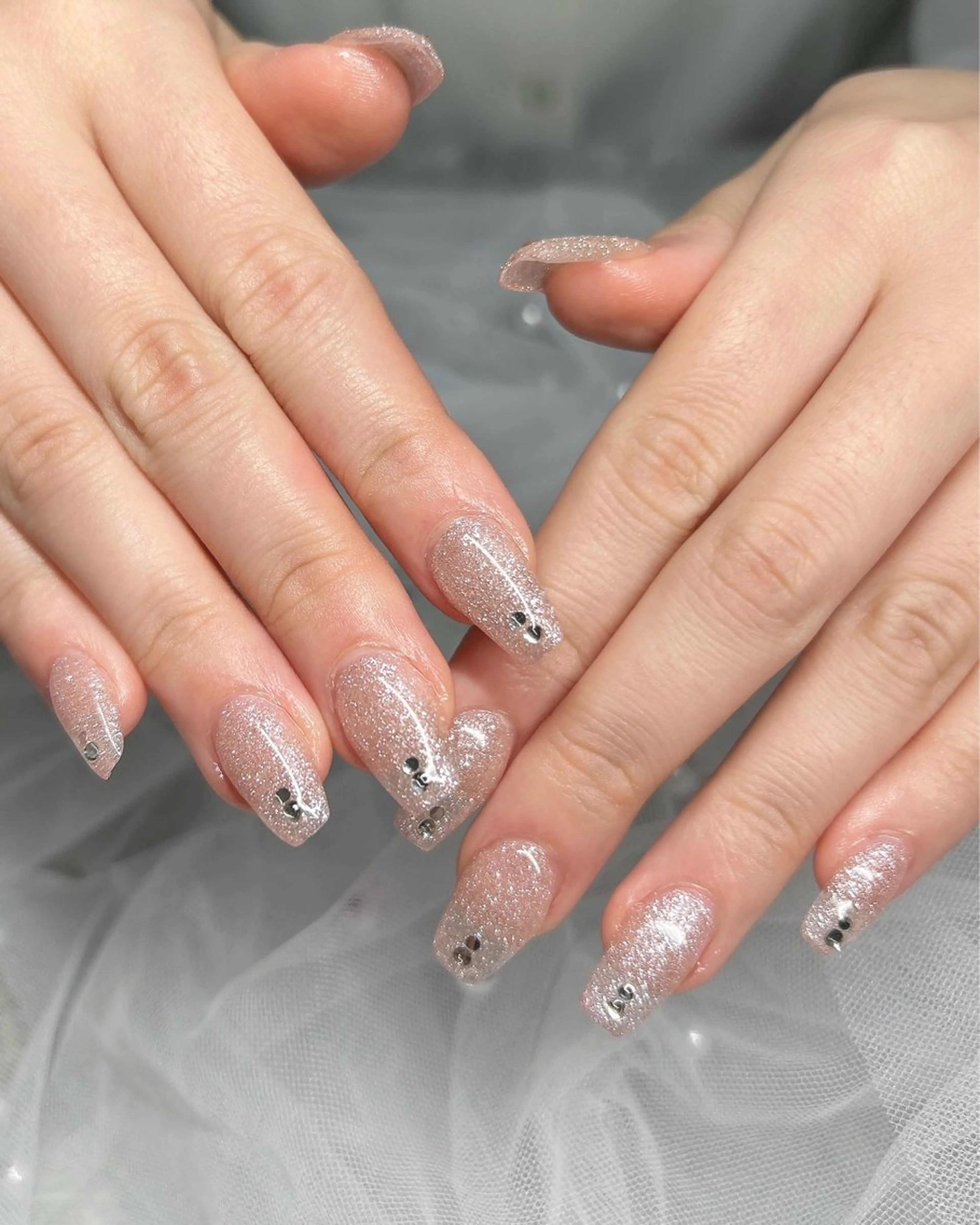 ネイル キラキラネイル ストーンネイル ten nail salon　かえでのネイルデザイン
