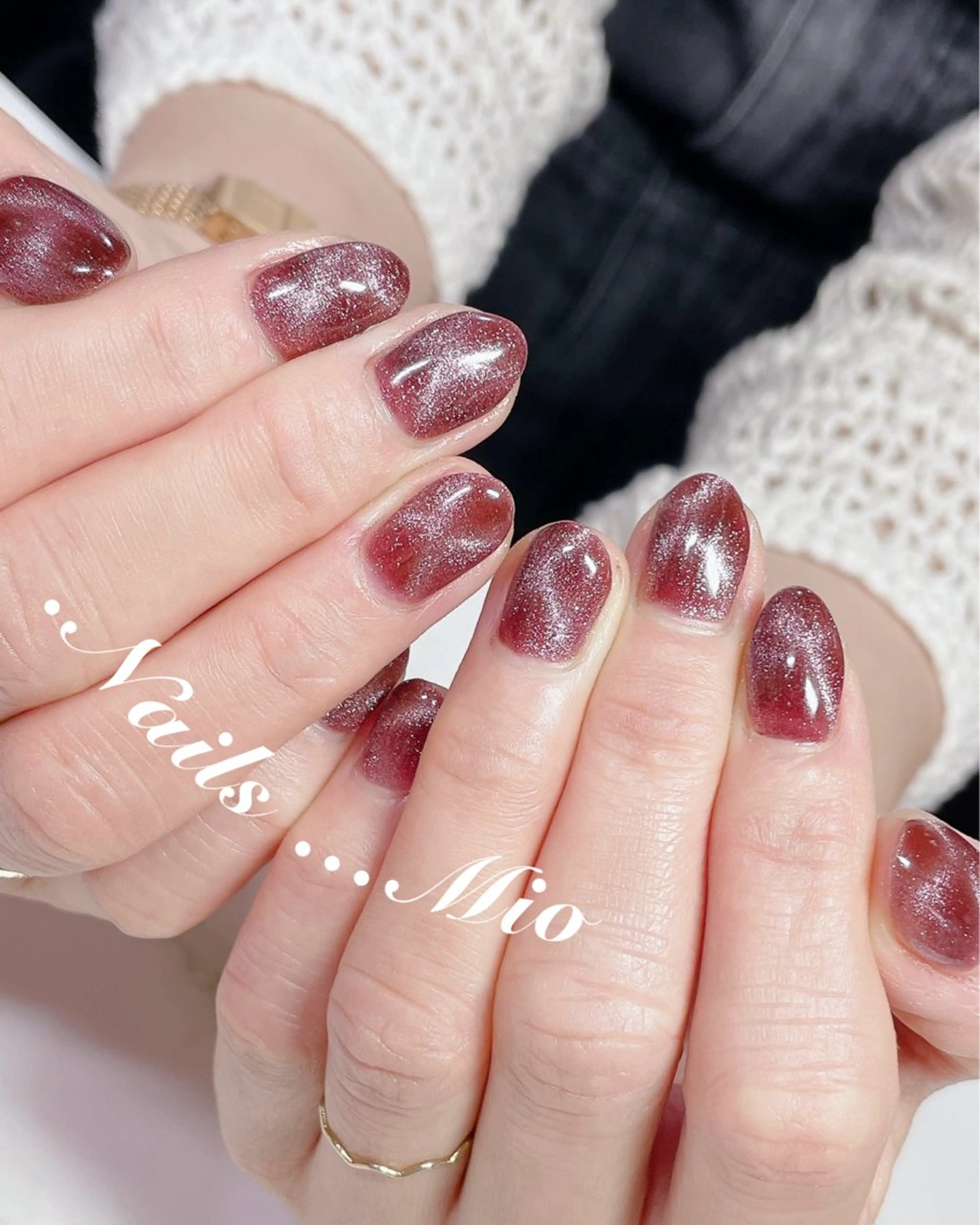 ネイル ジェルネイル マグネットネイル ワンカラーネイル .Nails Mio 赤羽西ネイルサロンのネイルデザイン