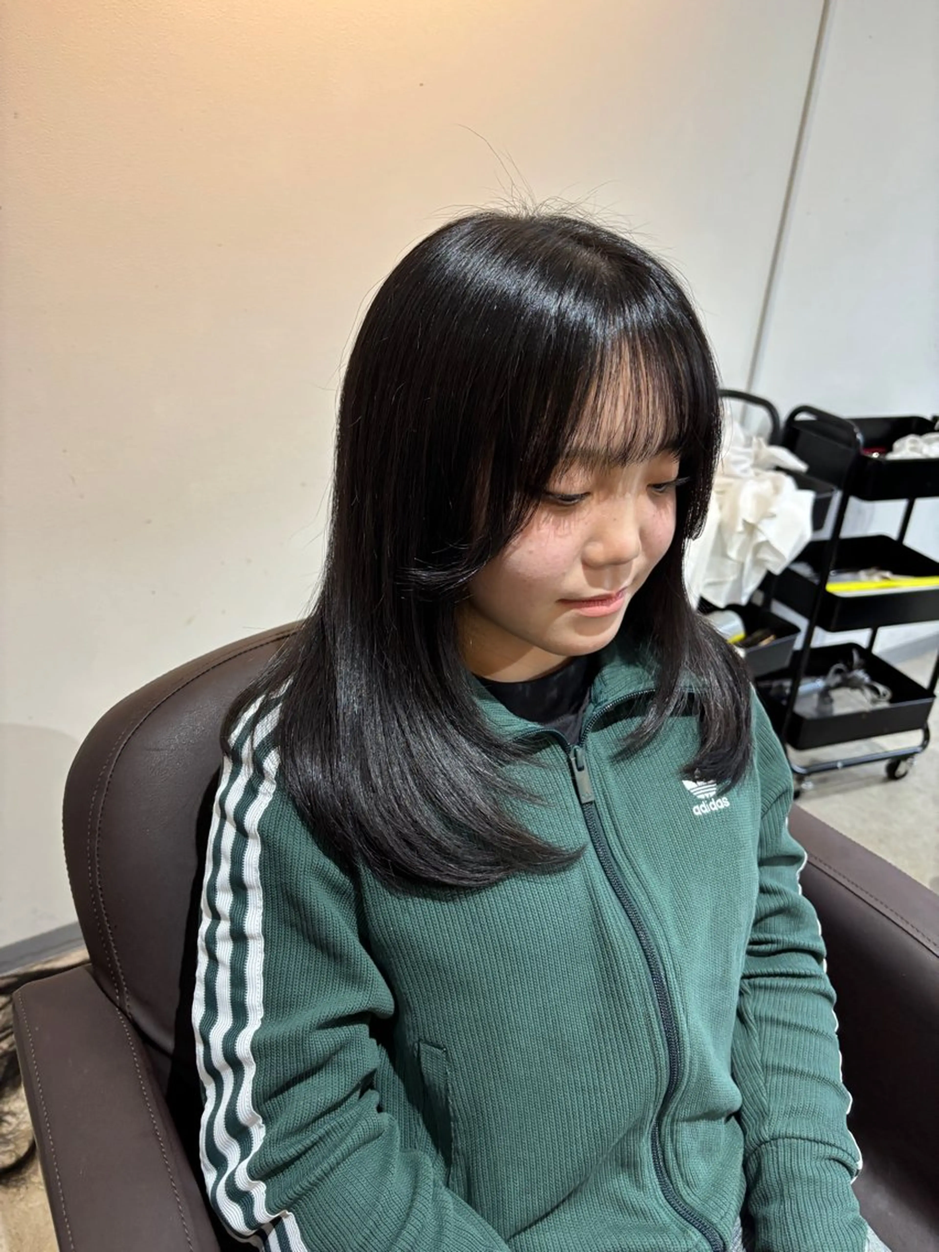 セミロング ボブ 韓国風ヘア レイヤーカット 縮毛矯正 miri.. yukinaのヘアスタイル