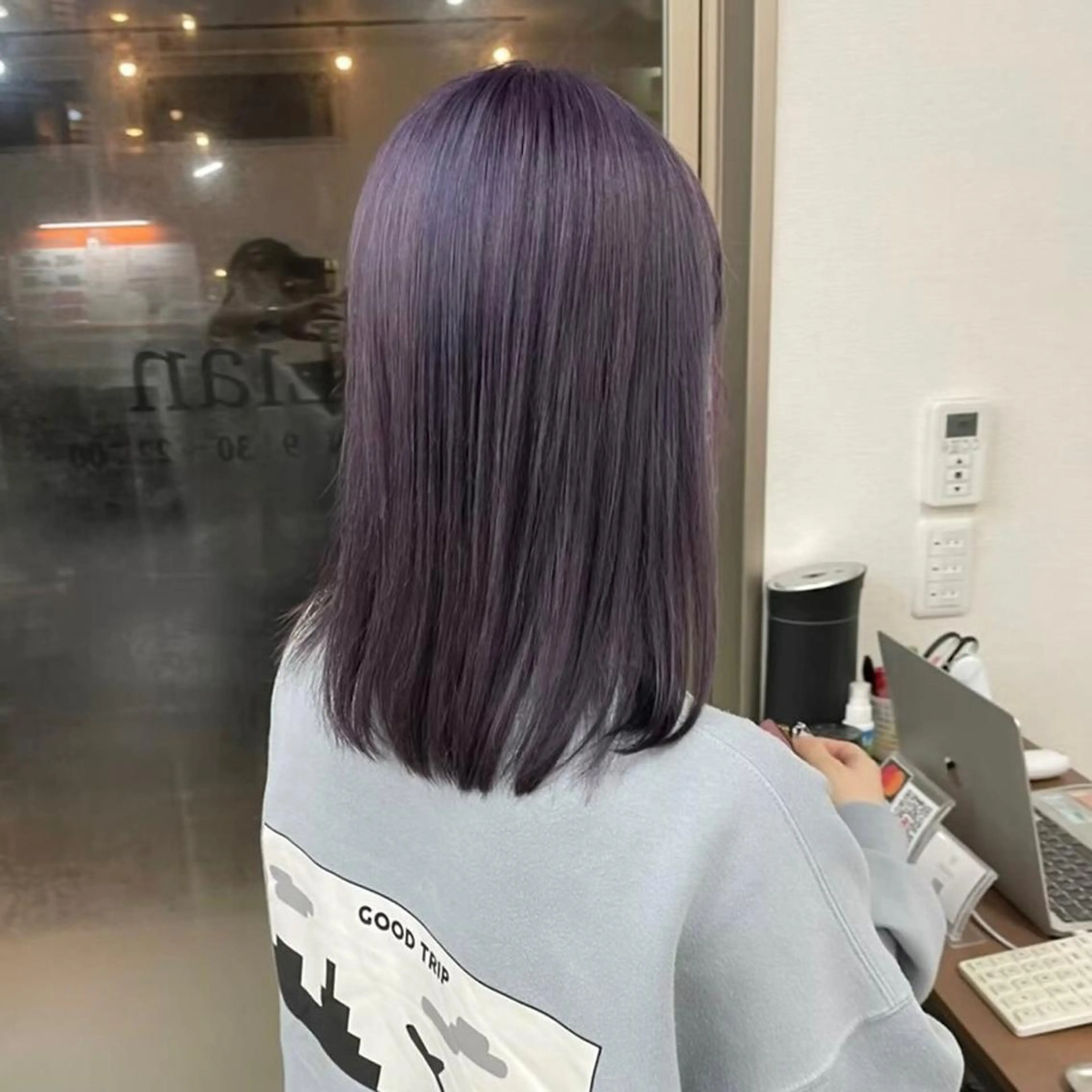 セミロング 韓国風カラー ボブ 外国人風カラー ハイライト 髪質改善 メンズカット✂️ ¥2,200〜*土田のヘアスタイル