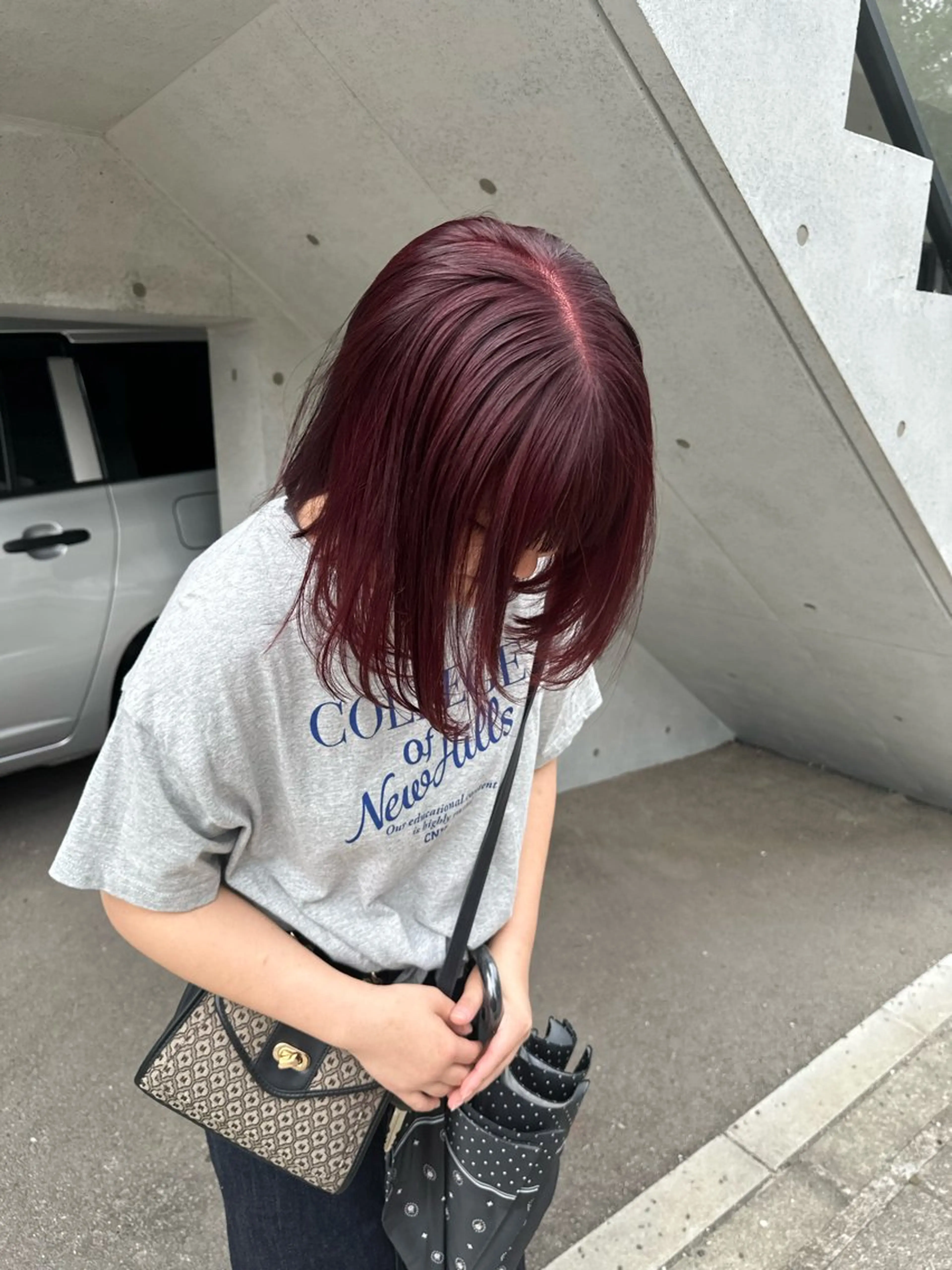 ミディアム カラー 黒髪 AYAKASA 暖色カラー/レイヤーのヘアスタイル