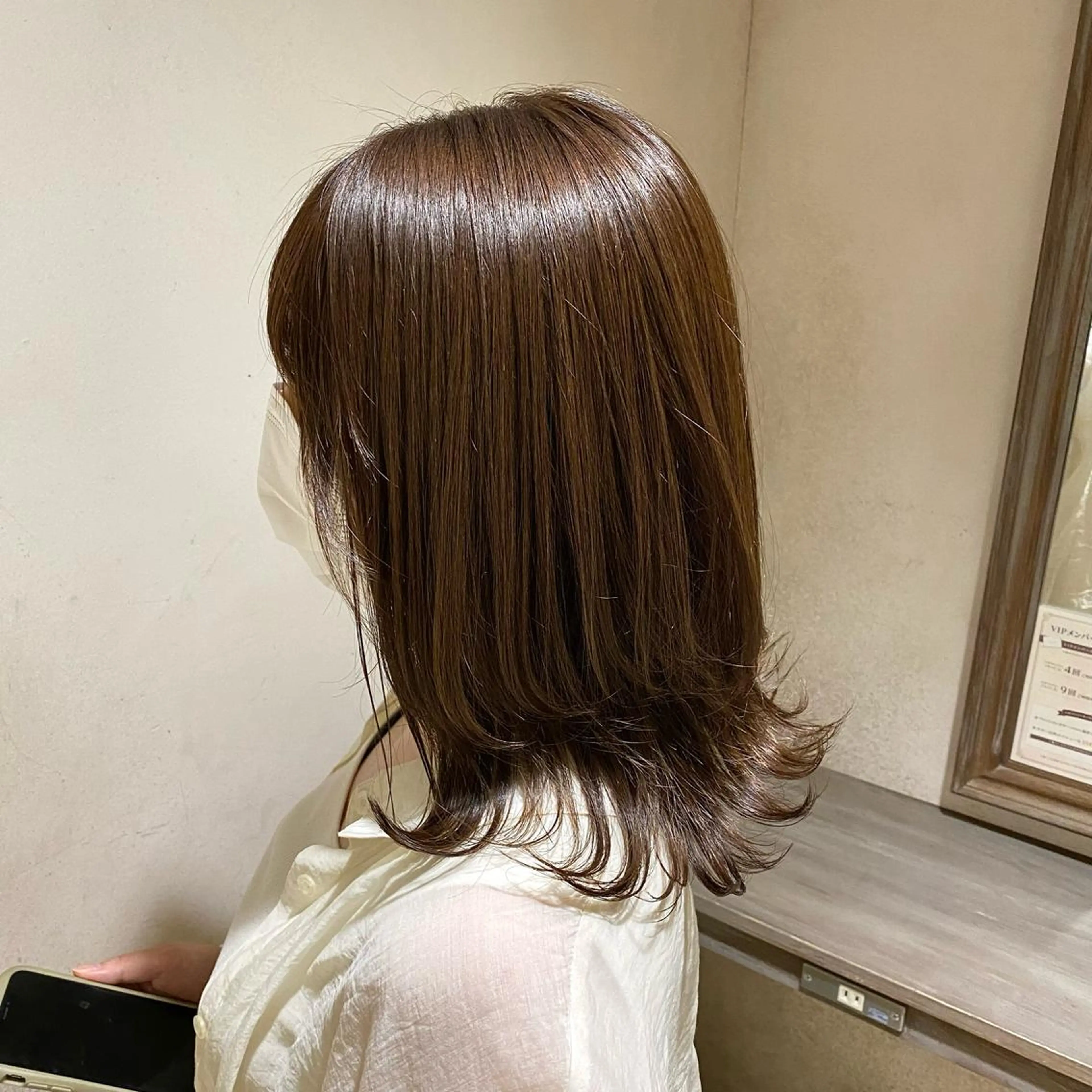 セミロング カラー カット ヘアカラー 🫧Lee十三🫧 濱平ももかのヘアスタイル